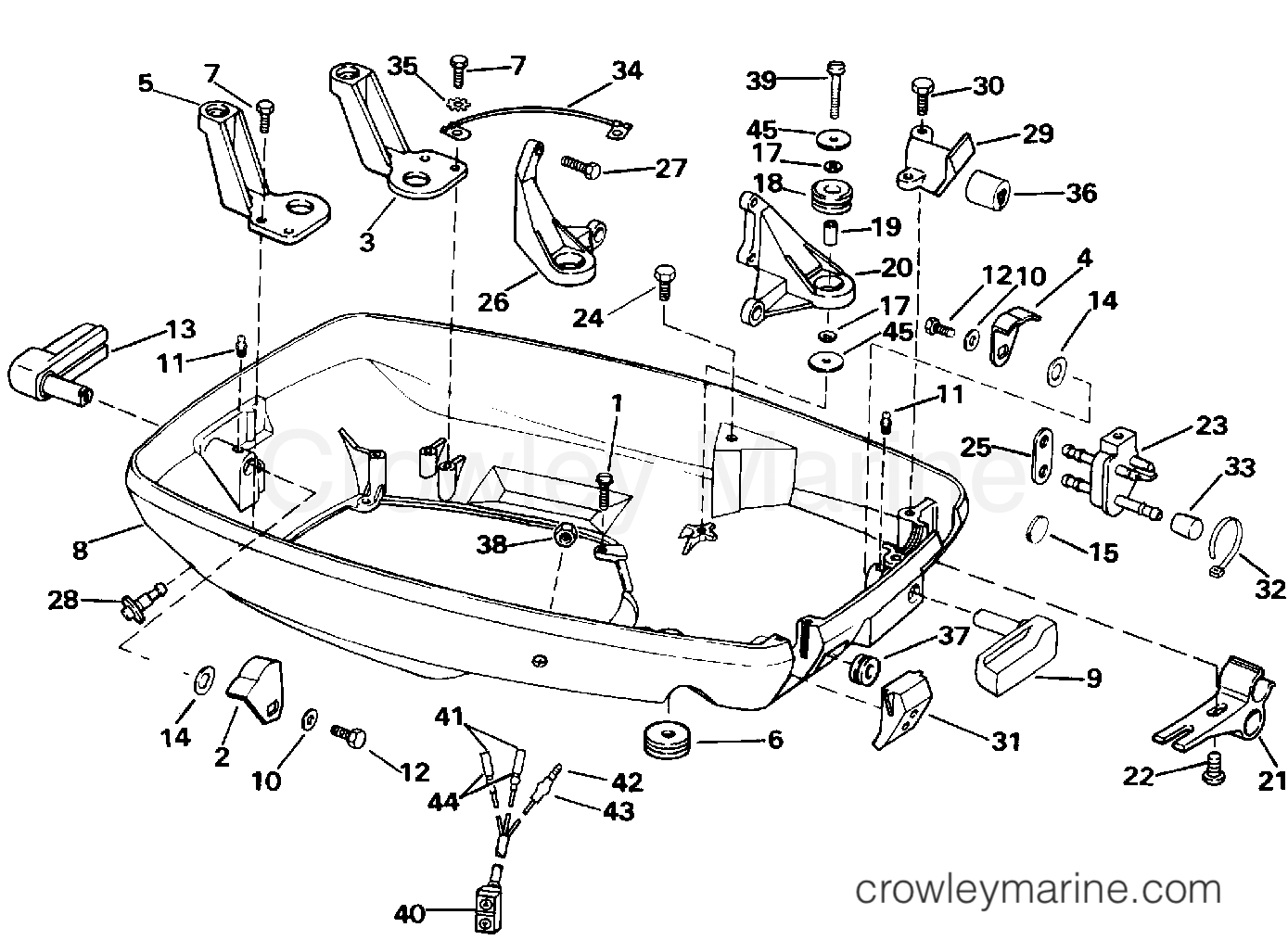 1993 Outboard 70 - J70TTLETS - LOWER ENGINE COVER