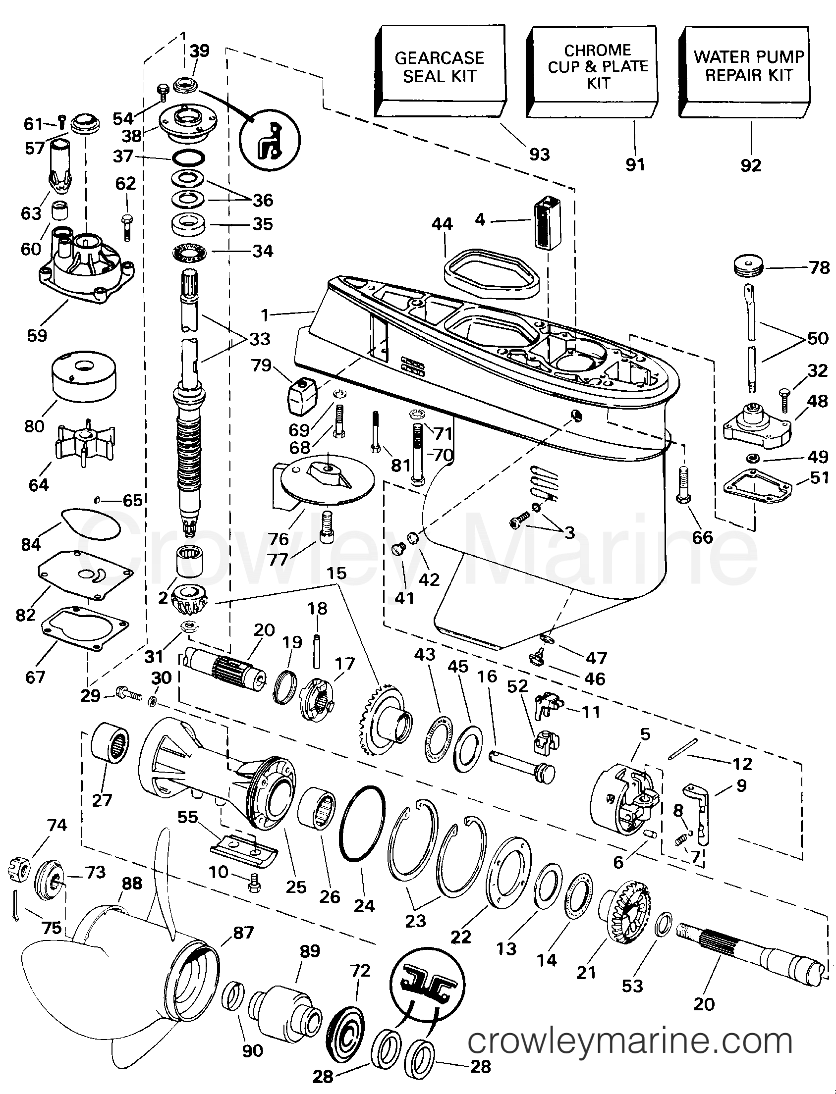 2000 Outboard 65 - J65WELSSC - GEARCASE