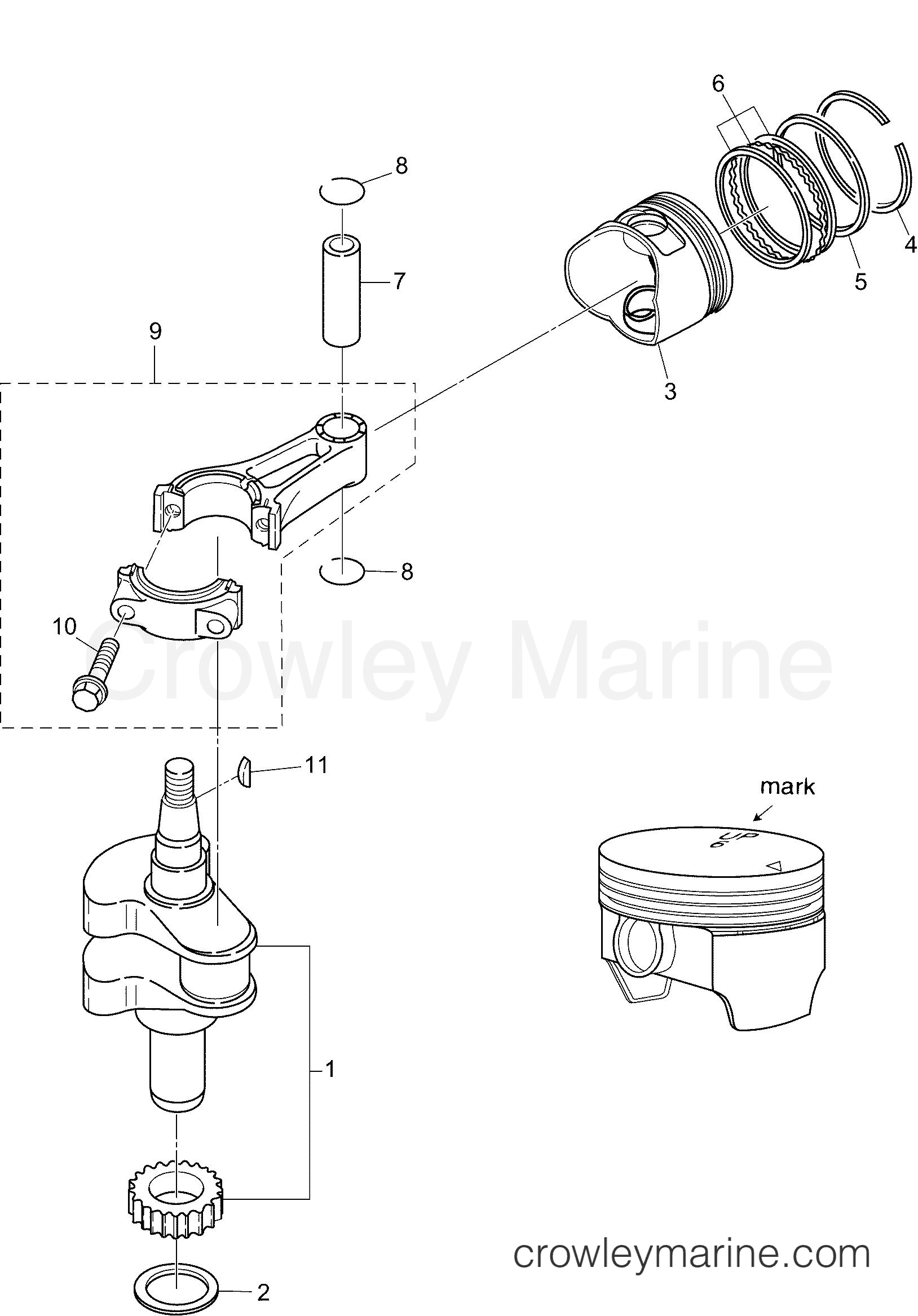 AA Outboard 6 PORTABLE - E6RL4AAA - CRANKSHAFT & PISTON