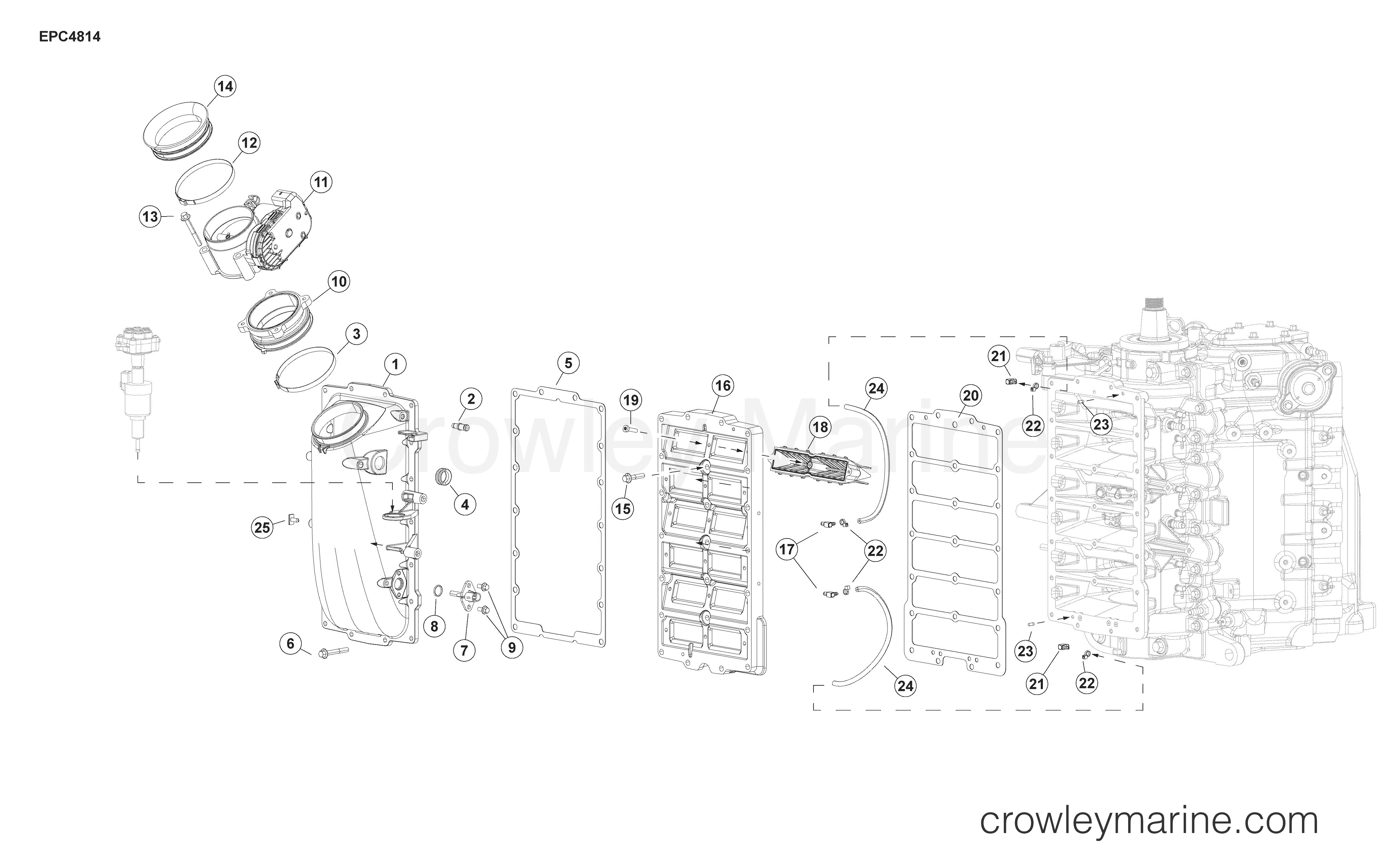 AA Outboard 150 - 2.7L - C150PXAAA - INTAKE MANIFOLD ASSEMBLY