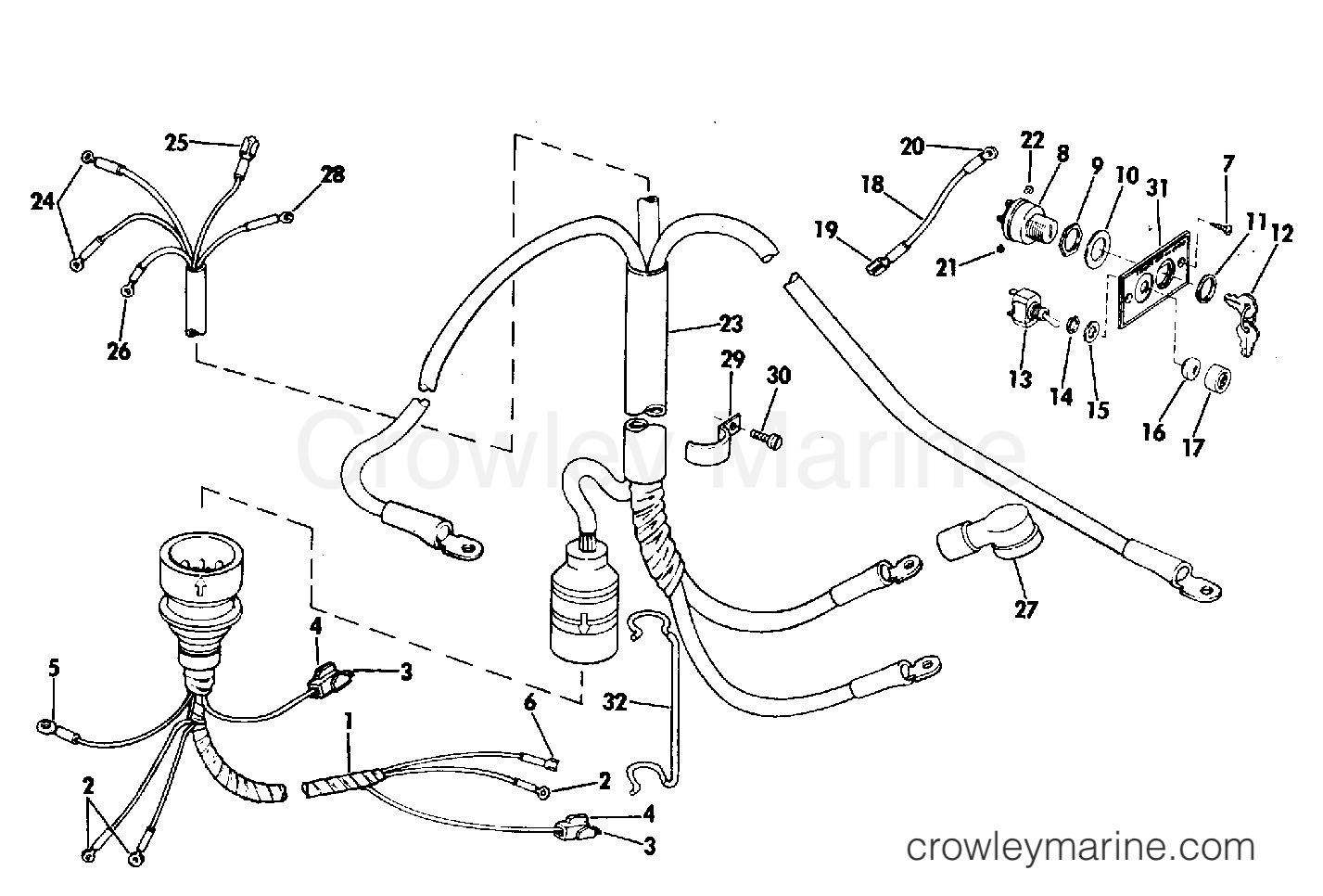 1973 Outboard 40 - 40355D - INSTRUMENT & CABLE