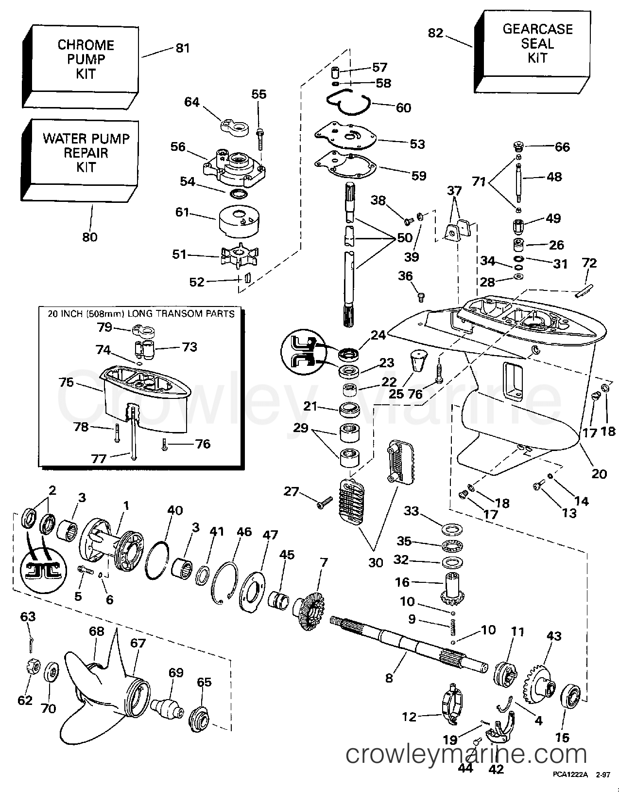 1997 Outboard 35 - J35TKLEUR - GEARCASE
