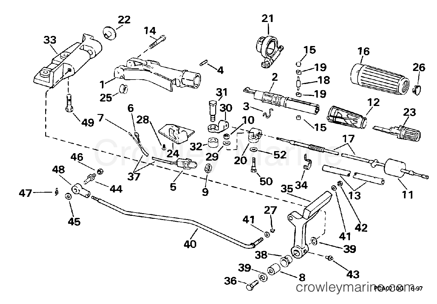 1998 Outboard 25 - SJ25RPP - STEERING & SHIFT HANDLE