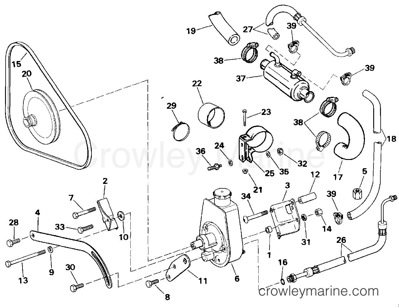 1994 OMC Stern Drive 5.8 - 58FBDPMDA - POWER STEERING PUMP