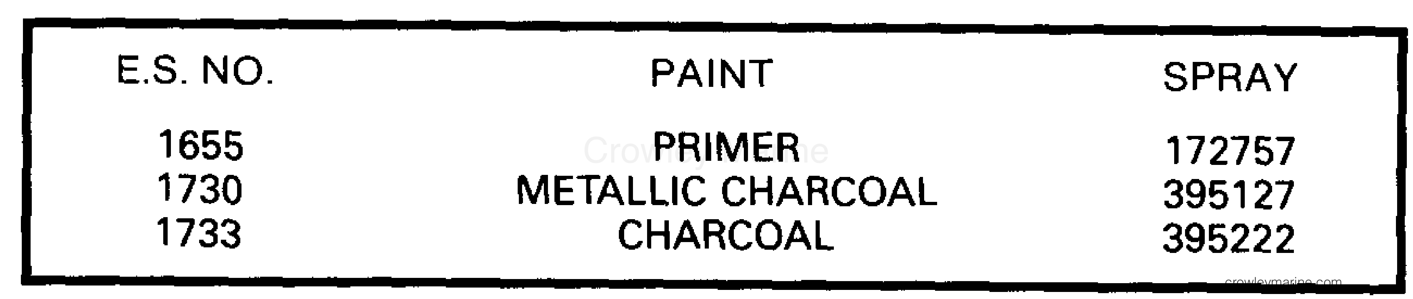 1989 Stern Drive 2.3 - 232BPRMEF - PAINT CHART