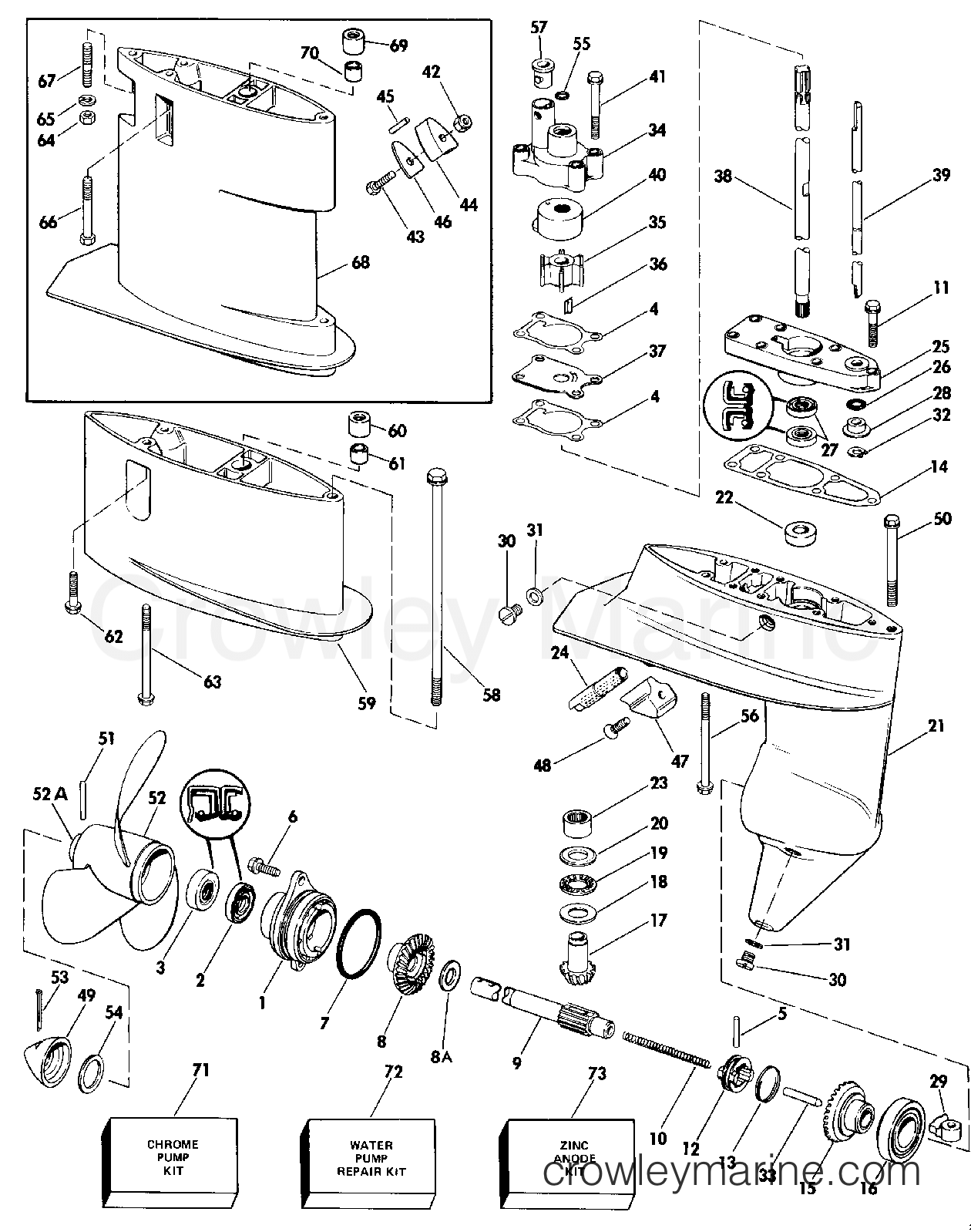 1987 Outboard 8 - J8SRLCUD - GEARCASE