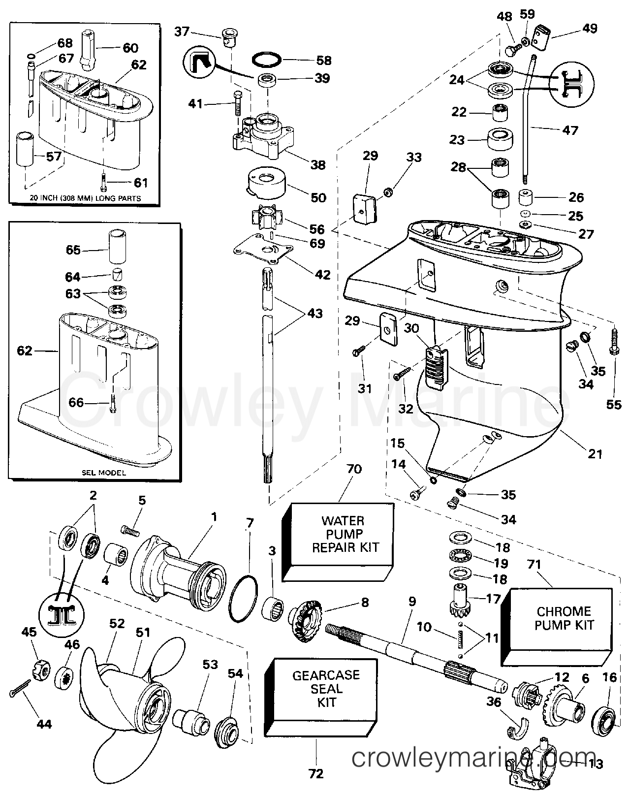 1993 Outboard 9.9 - E10ELETM - GEARCASE