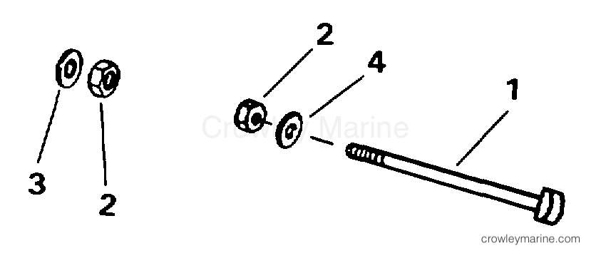 1998 Johnson Outboards 50 - X50ESLECC TRANSOM MOUNT KIT -- 50 ROPE section