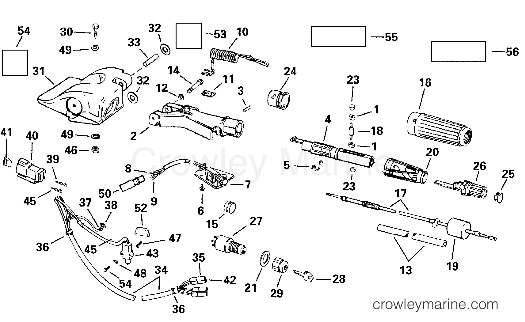 2000 Outboard 35 - J35RL3SSB - STEERING AND SHIFT HANDLE