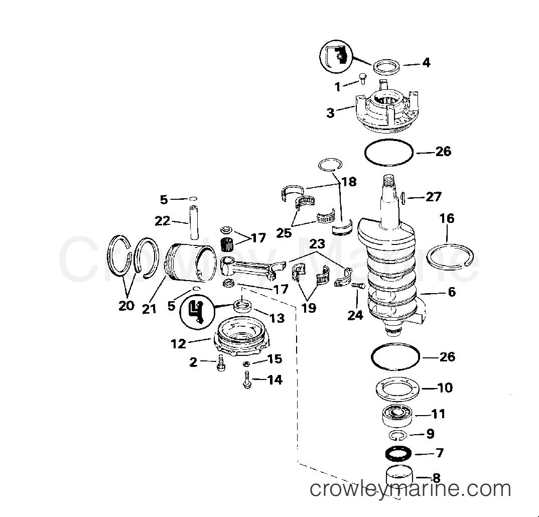1994 Evinrude Outboards 112 - XE112TSLERS CRANKSHAFT & PISTON section