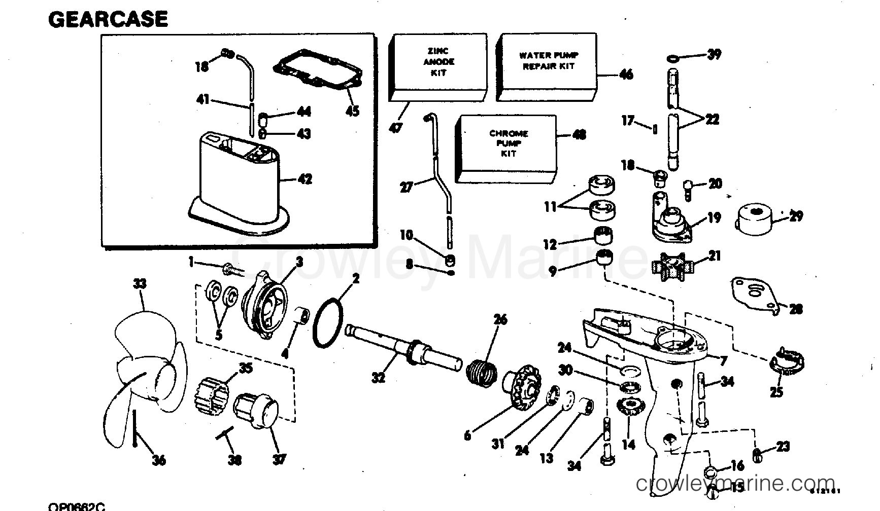 1982 Outboard 4 - J4BRHCNR - GEARCASE