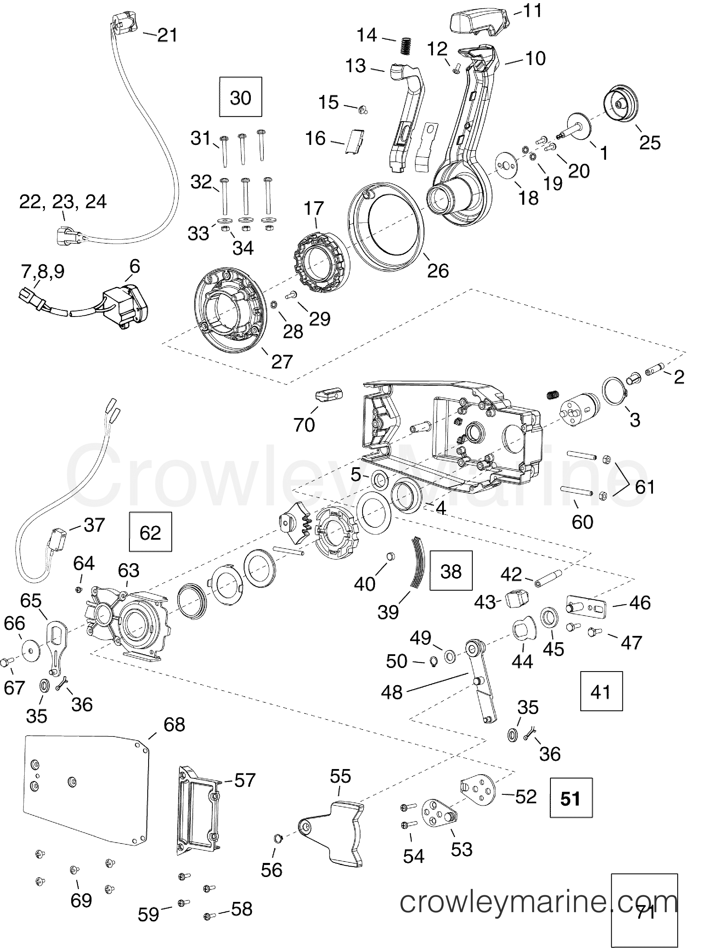 2005-2010 Rigging Accessories - Remote Controls - CONCEALED SIDE MOUNT - CABLE TYPE