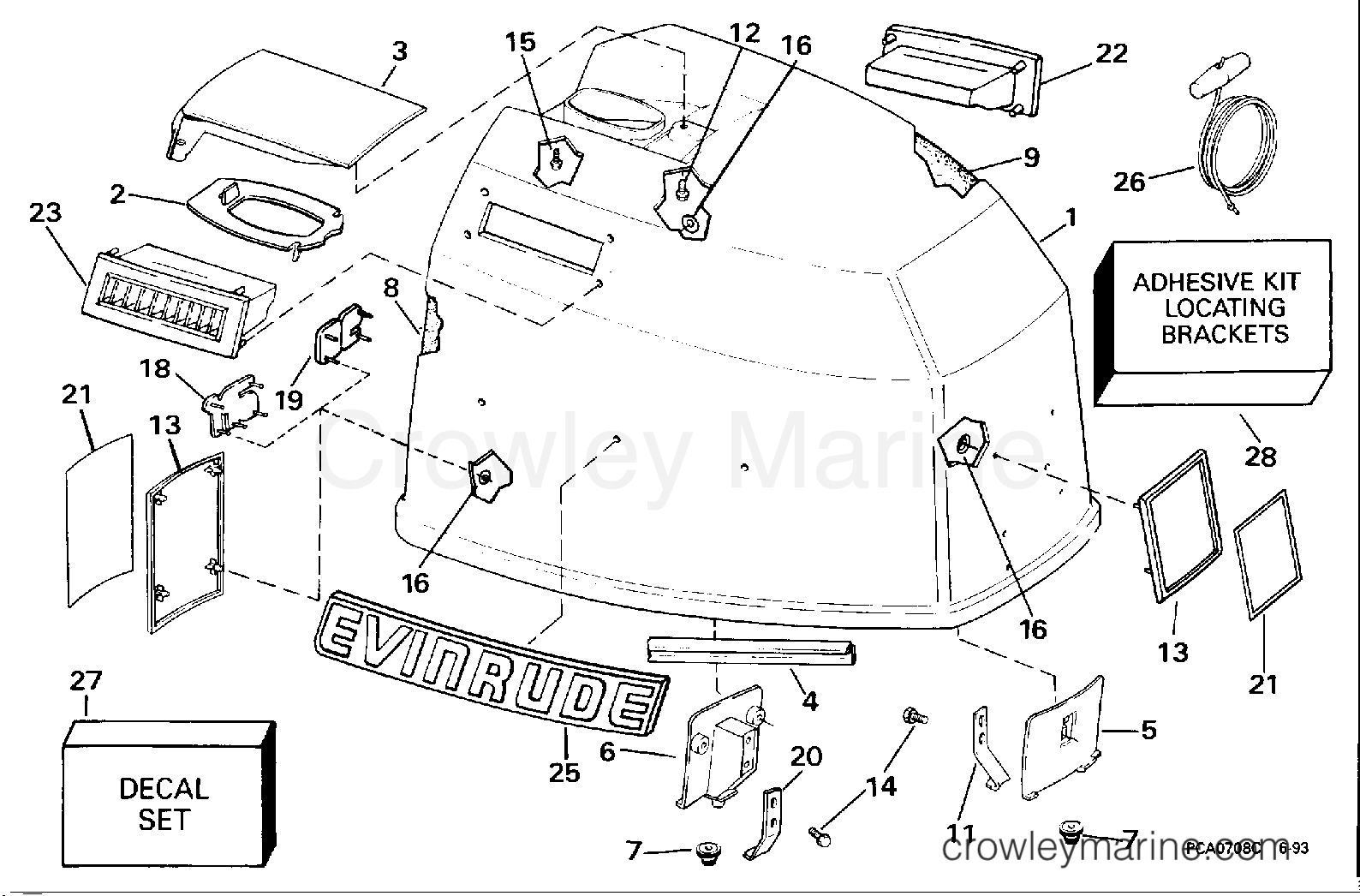 1994 Outboard 90 - J90TXARC - ENGINE COVER - EVINRUDE