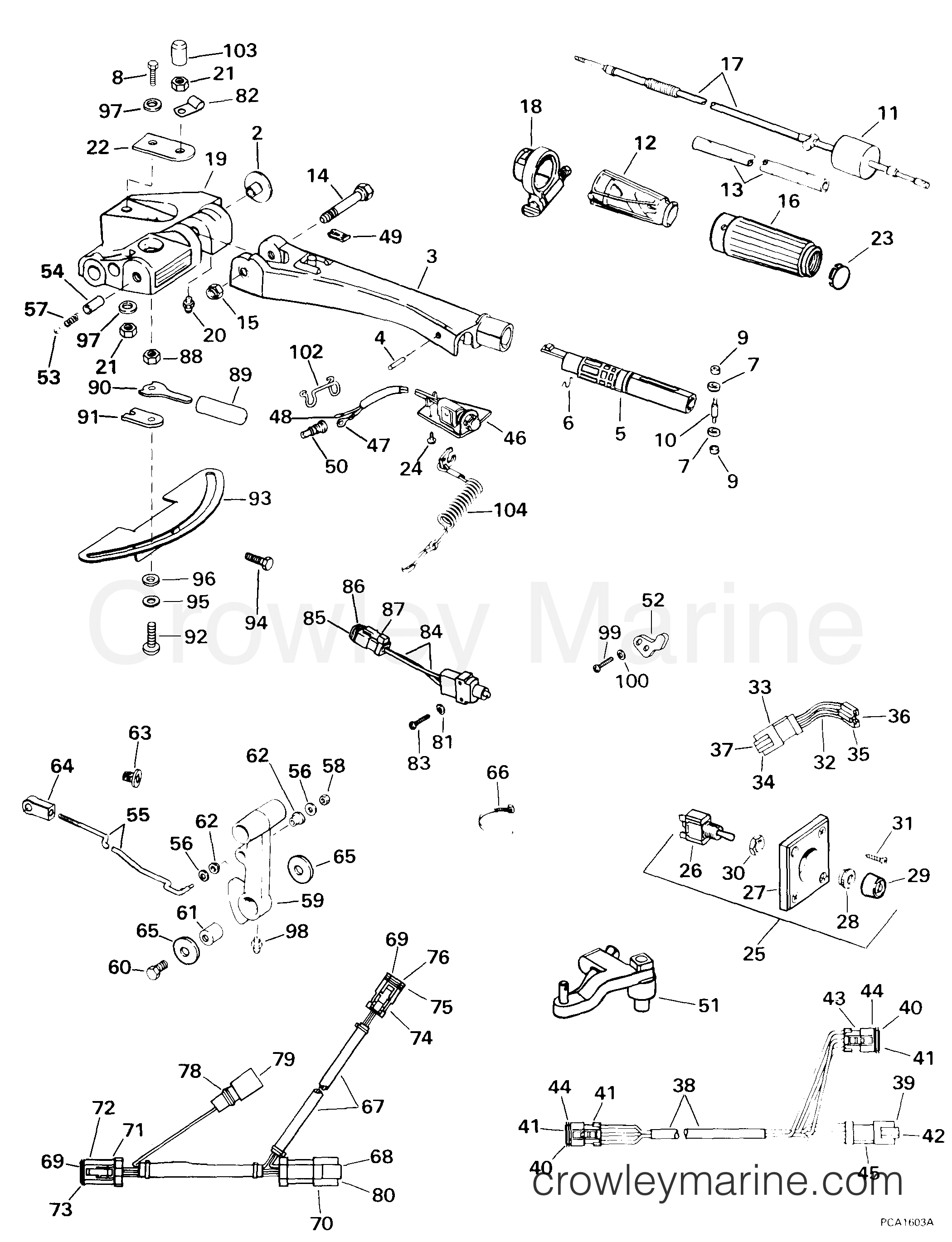 1999 Rigging Accessories - Steering - TILLER CONVERSION KIT -- V4 60Ø