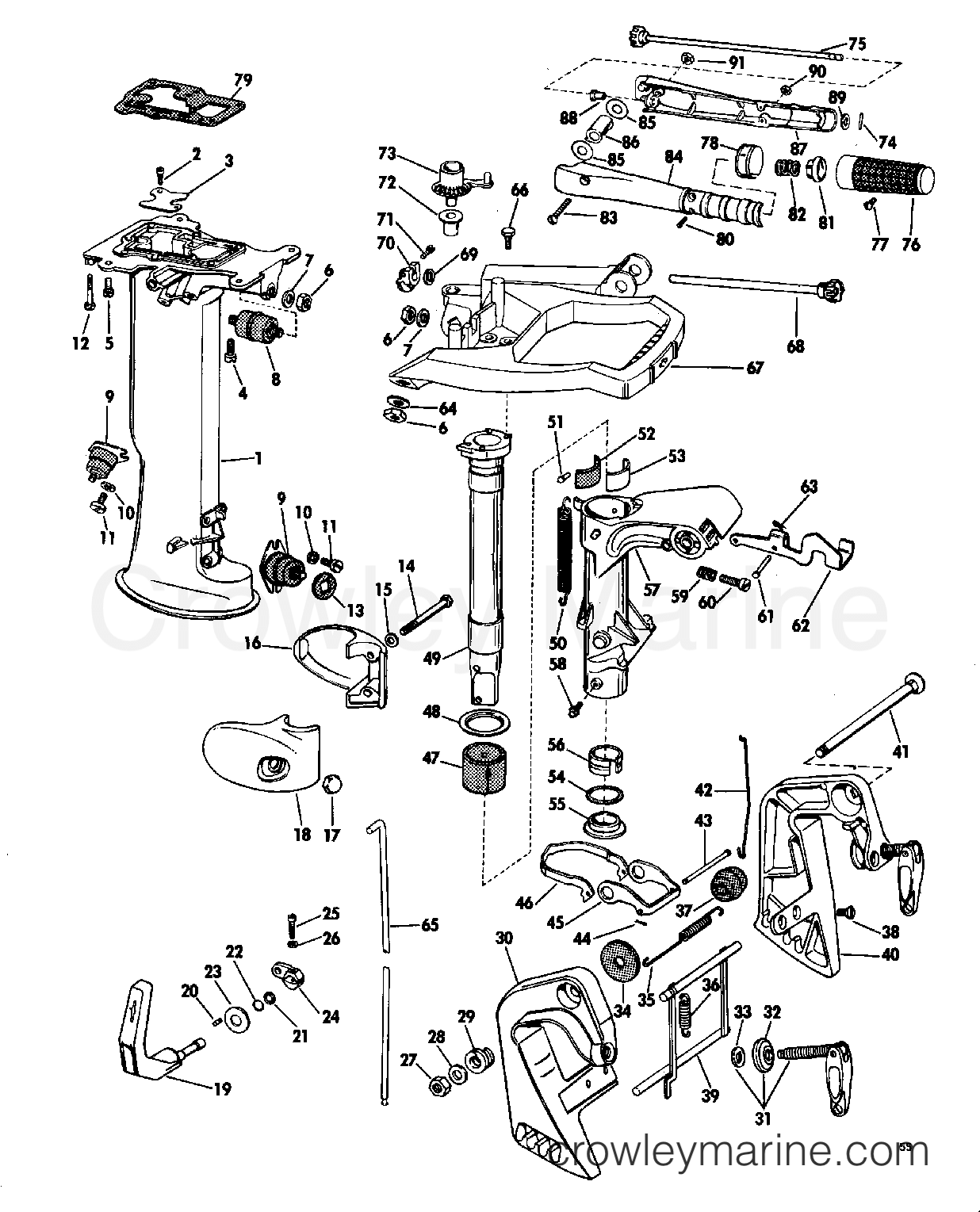 1969 Outboard 6 - 6902M - LOWER UNIT GROUP