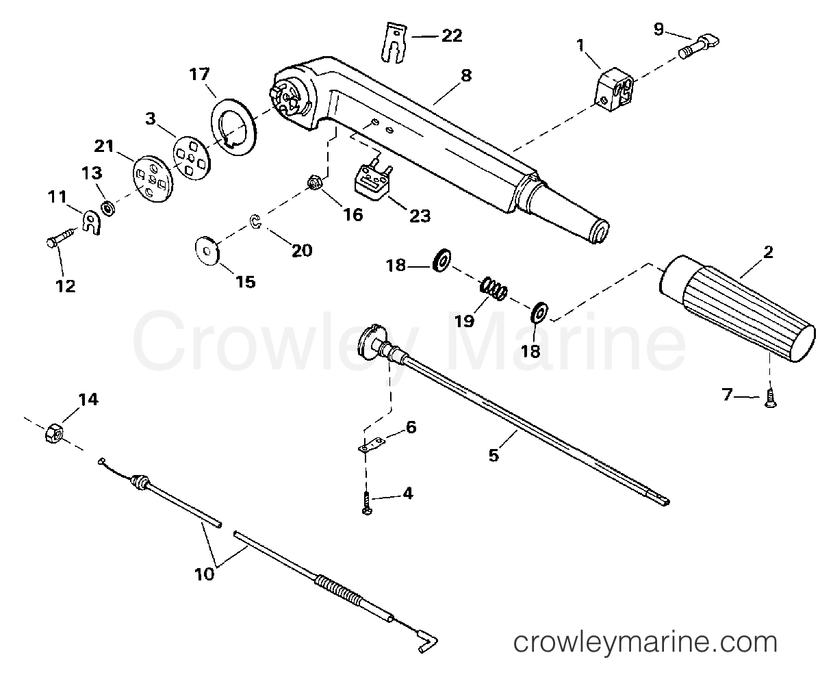 TILLER ARM 1998 Johnson Outboards 4 J4BRECRJ Crowley Marine