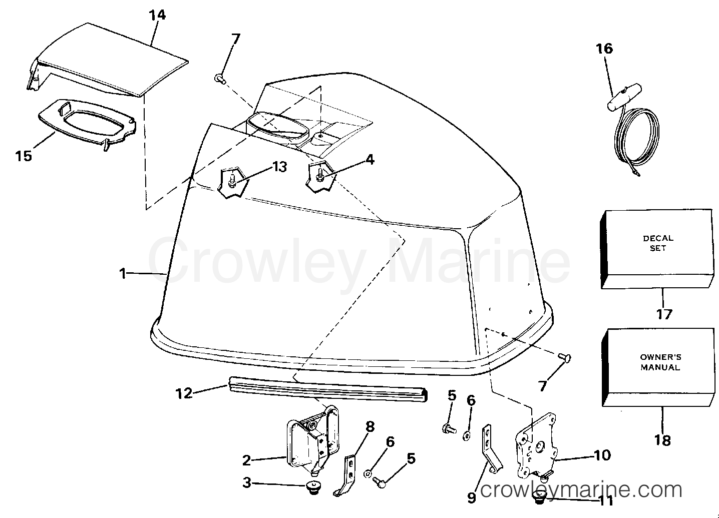 1986 Outboard 100 - E100WMLCDR - ENGINE COVER