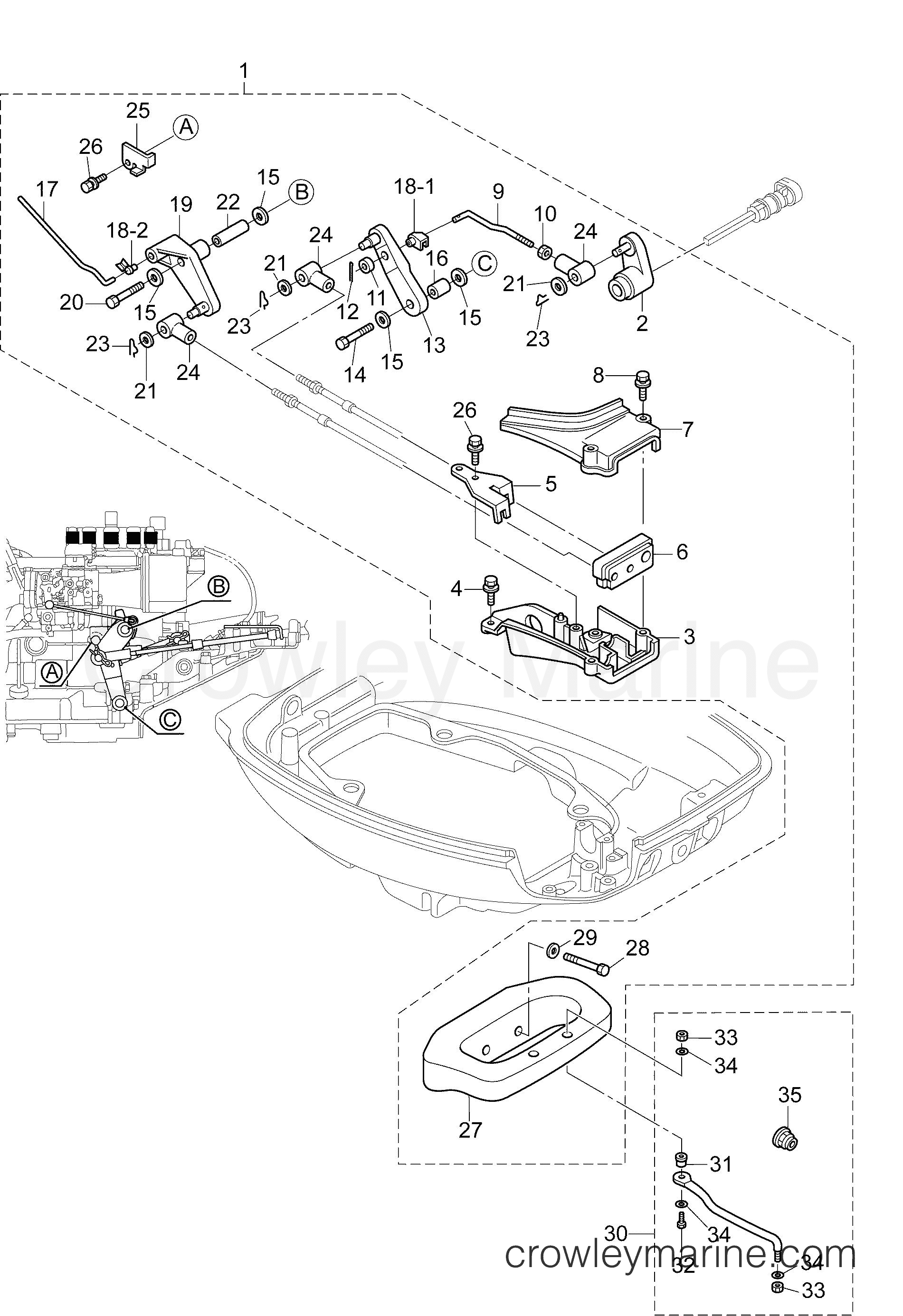 2012 Outboard 15 PORTABLE - E15PL4INS - SHIFT & THROTTLE LINKAGE (REMOTE CONTROL MODELS)