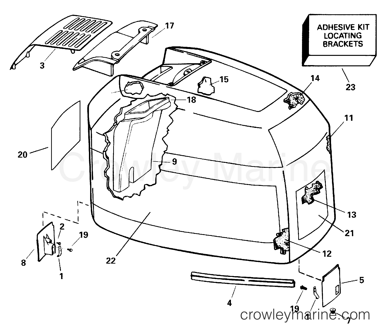 2000 Outboard 225 - BJ225VCSSS - ENGINE COVER