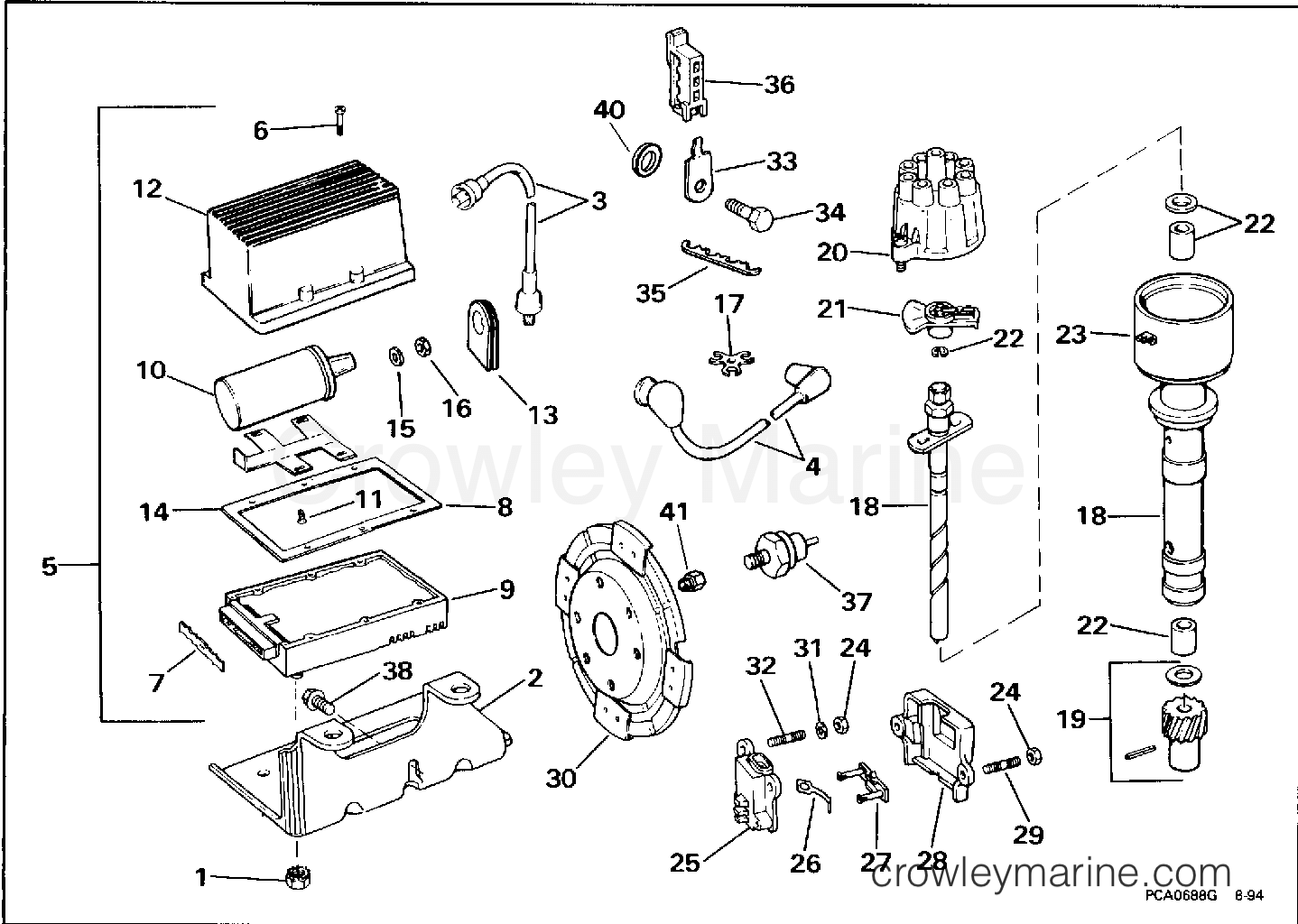 1996 Stern Drive 7.4 - 74FFPNCA - IGNITION - 4V MODELS