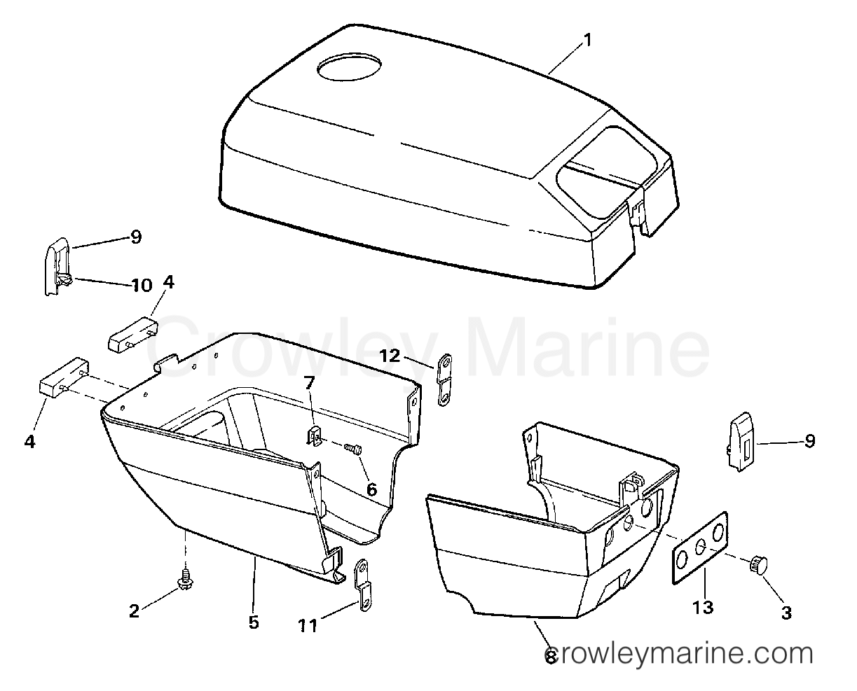 1997 Evinrude Outboards 3 - E3REUC ENGINE COVER section