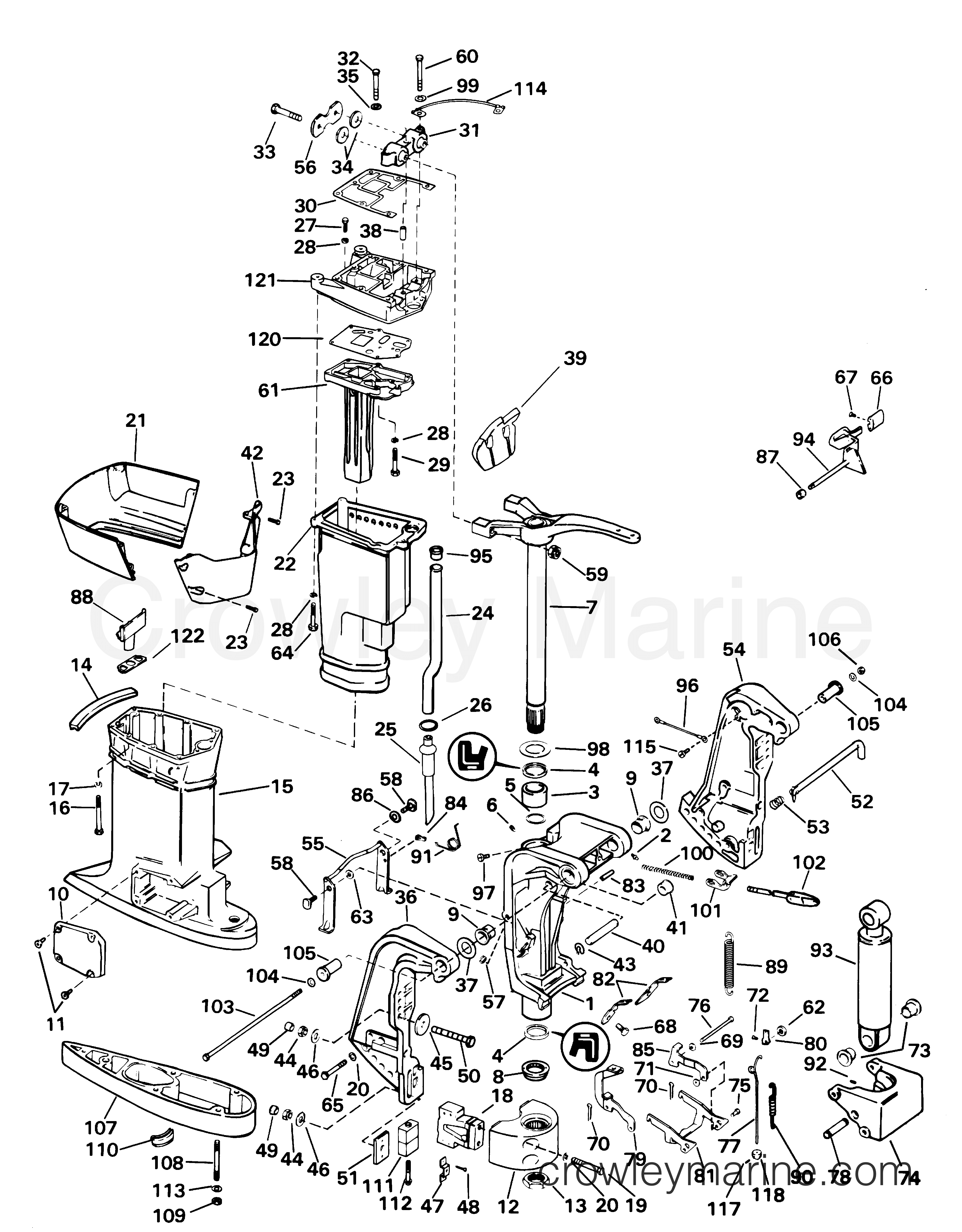 2001 Outboard 65 - E65WRYSIR - MIDSECTION