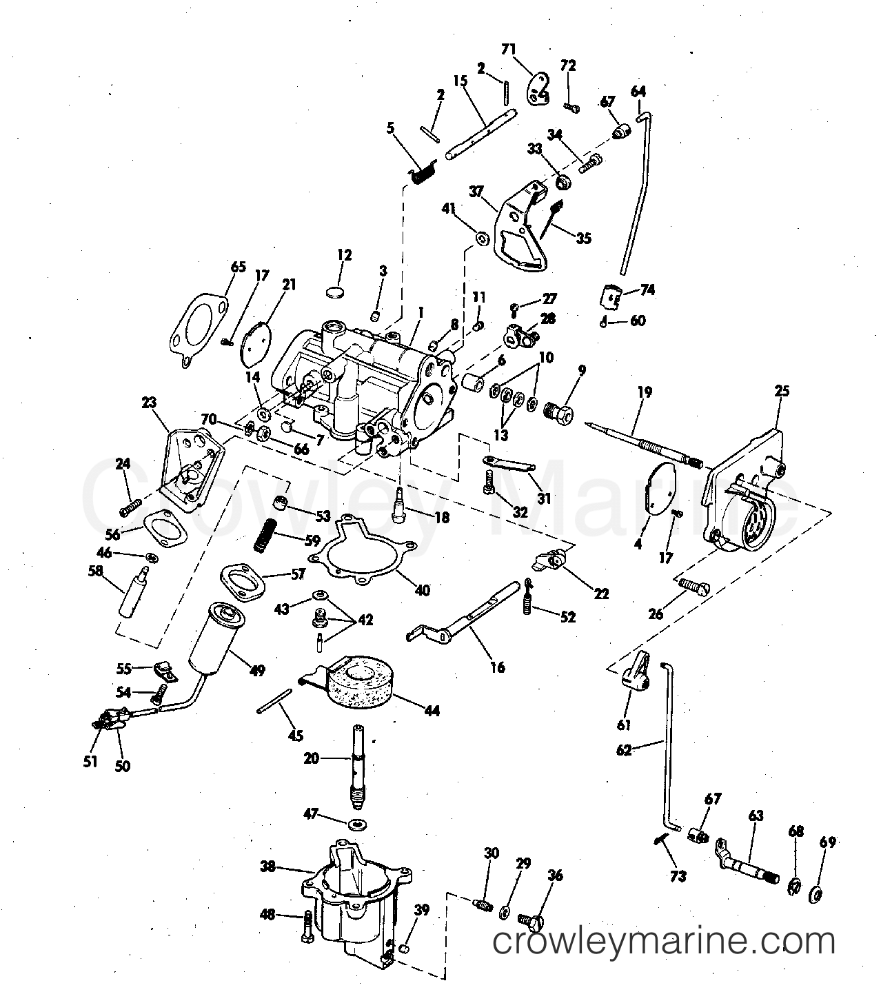 1973 Outboard 40 - 40RL73D - CARBURETOR