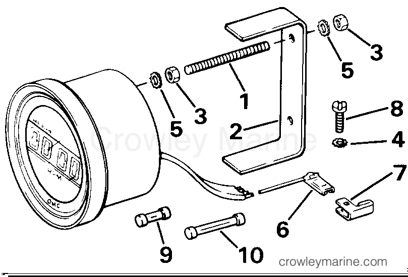 1992 Rigging OMC Stern Drive - All Models - TACHOMETER - FLUSH MOUNT - DIGITAL