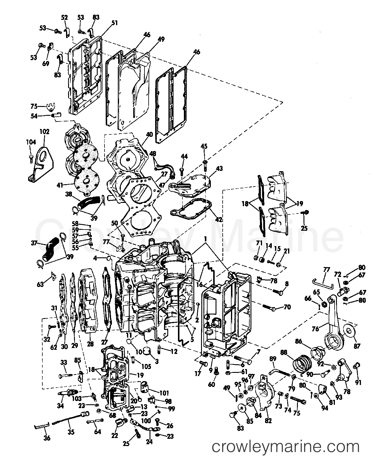 1969 Johnson Outboards 115 - 115ESL69E POWERHEAD GROUP section