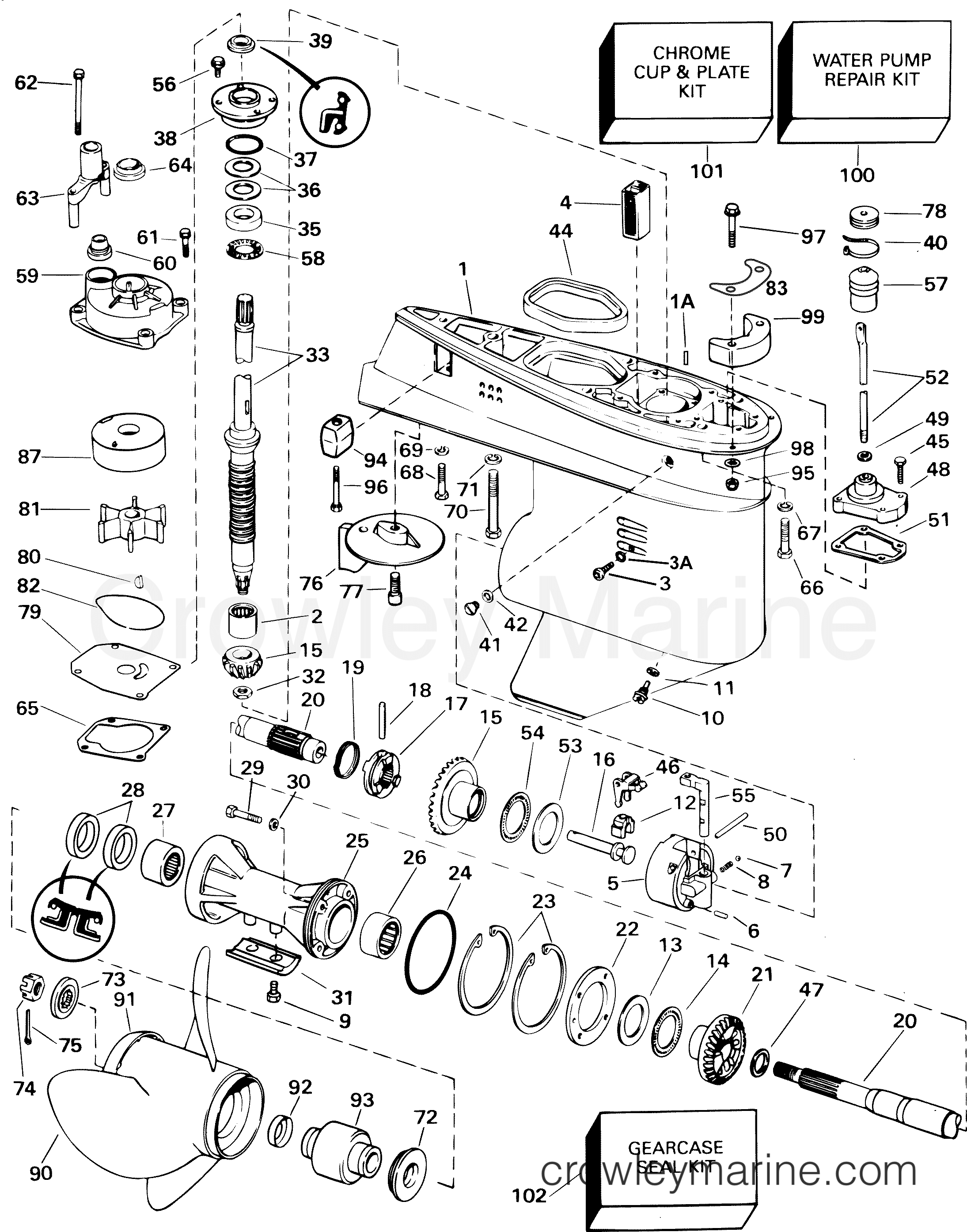 2004 Outboard 55 - J55MLSRC - GEARCASE (ML MODEL)