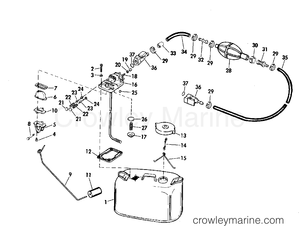 1979 Outboard 15 - 15E79E - FUEL TANK - 6 GALLON