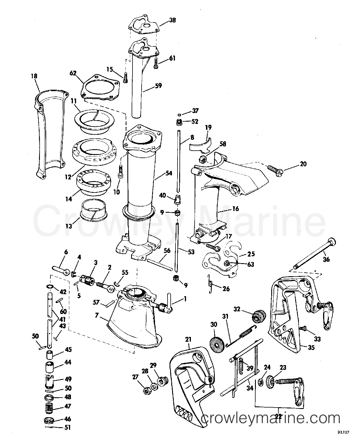 1969 Outboard 4 - 4902B - LOWER UNIT GROUP-FOLDING MODELS