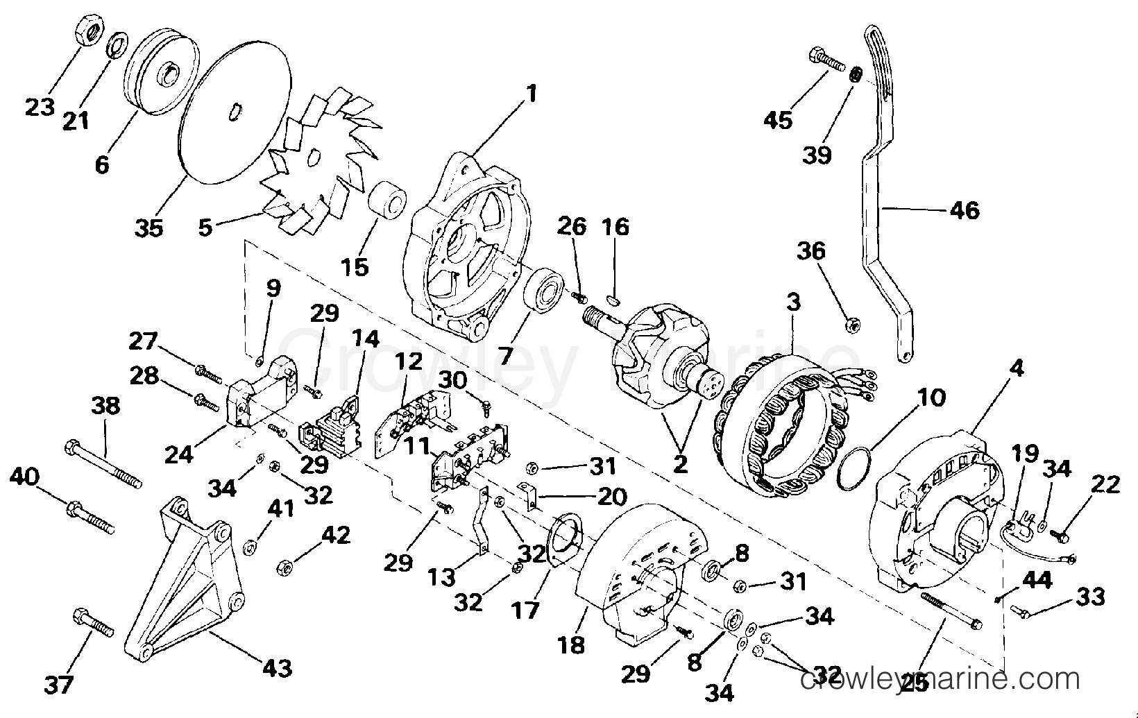 1994 Stern Drive 7.4 - 744DCPMDA - ALTERNATOR