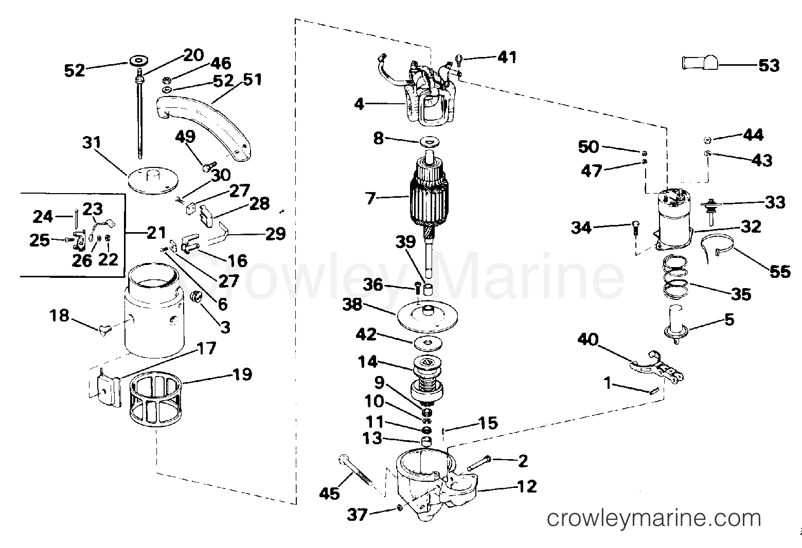 1994 OMC Stern Drive 5.7 - 572AGPMDA - STARTER MOTOR