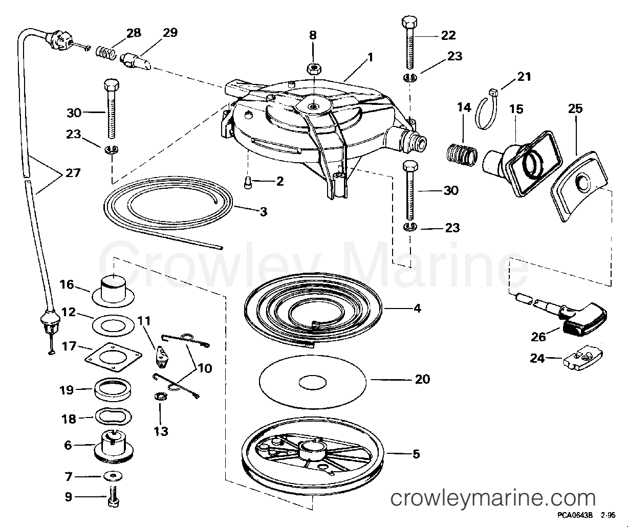 1996 Outboard 25 - SJ25RDEDC - REWIND STARTER