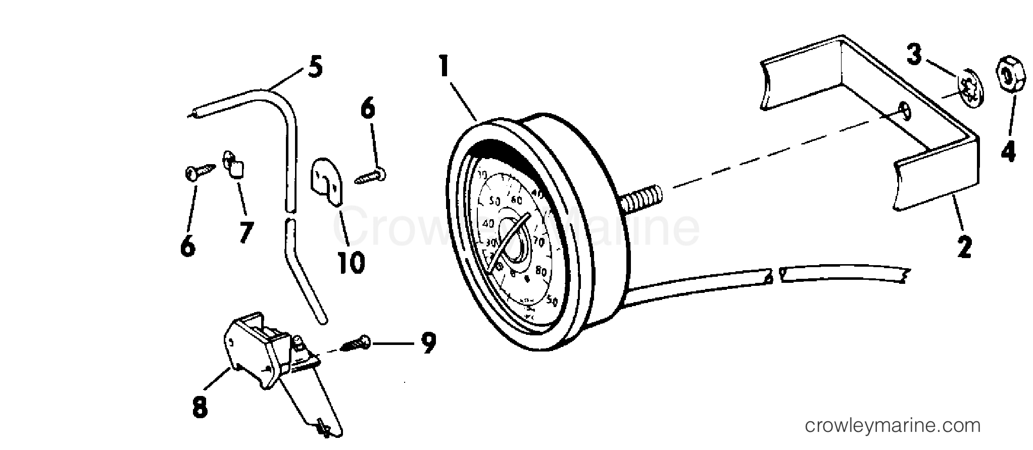 1979 Rigging Accessories - Instruments - SPEEDOMETER KIT - FLUSH MOUNT - 50 MPH