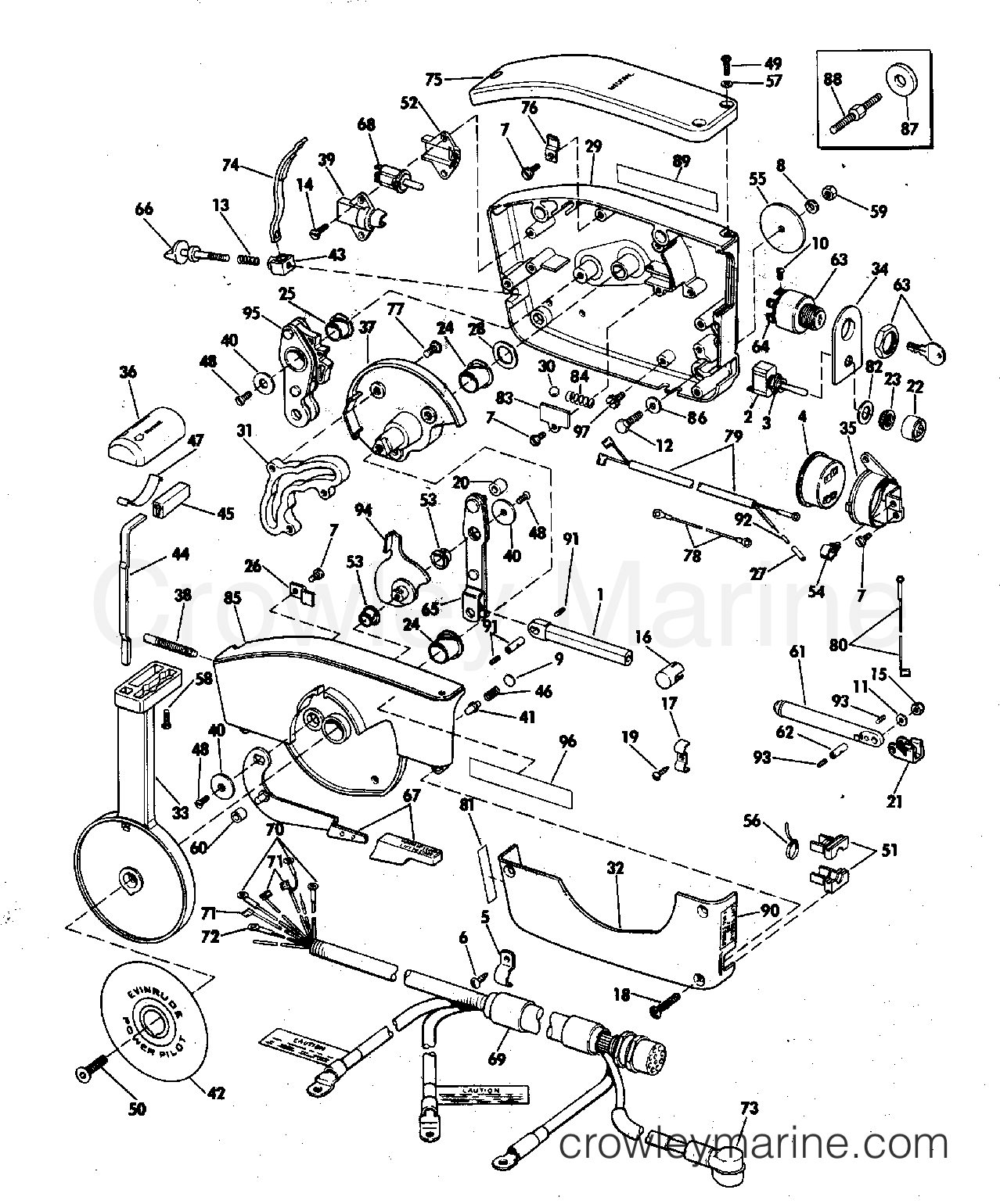 1975 Outboard 70 - 70573E - REMOTE CONTROL