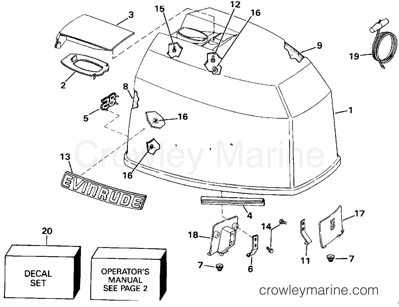 1993 Outboard 85 - J85TTLETS - ENGINE COVER - EVINRUDE