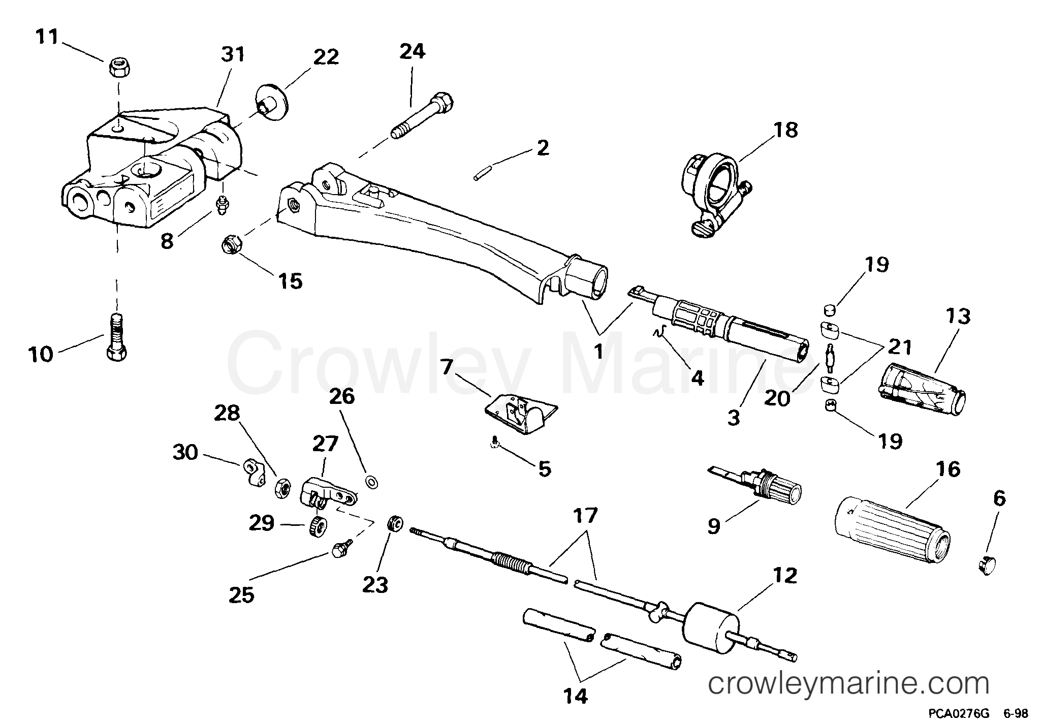 1999 Outboard 50 - E40WREES - STEERING HANDLE