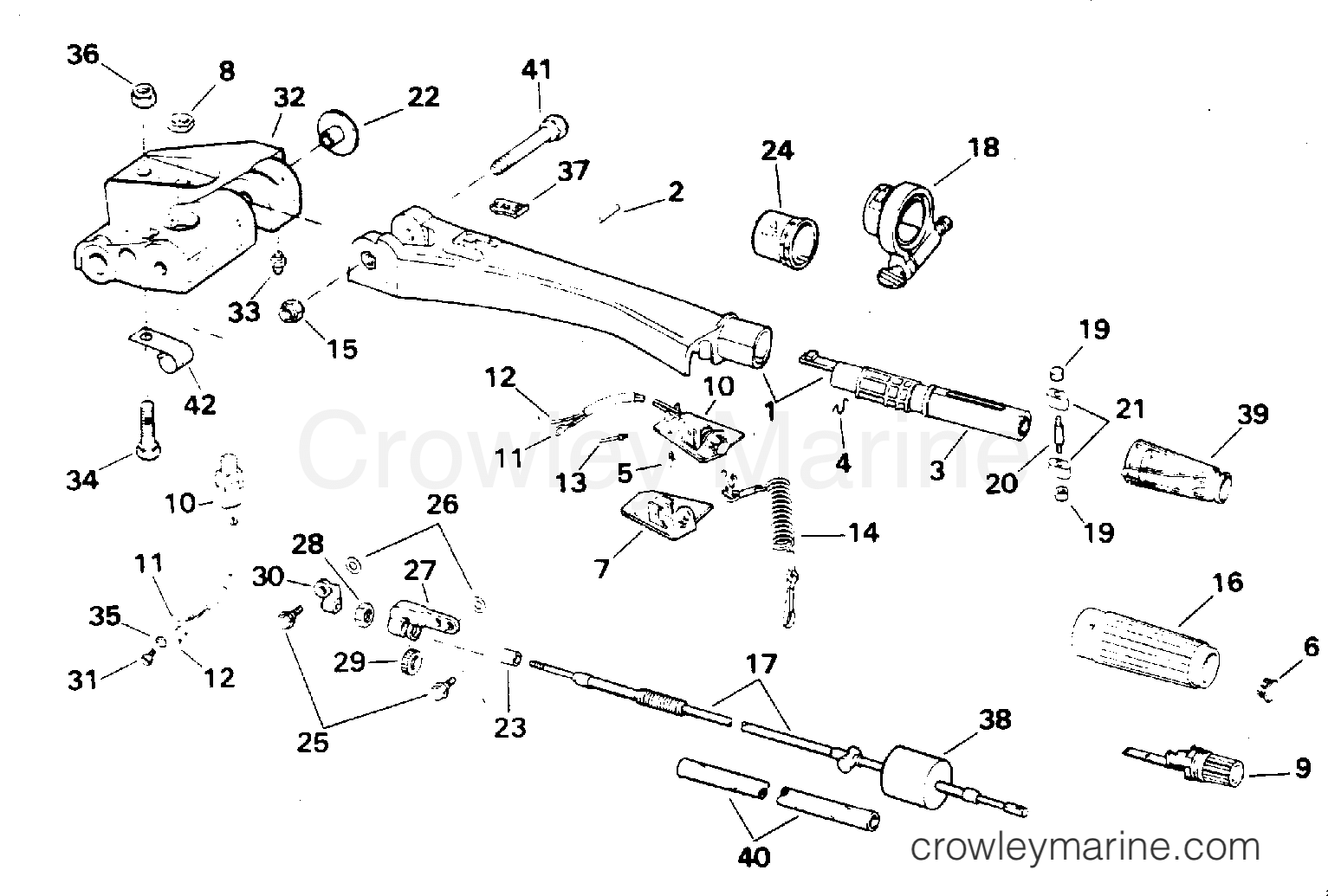 1993 Outboard 45 - J45RCLETB - STEERING HANDLE