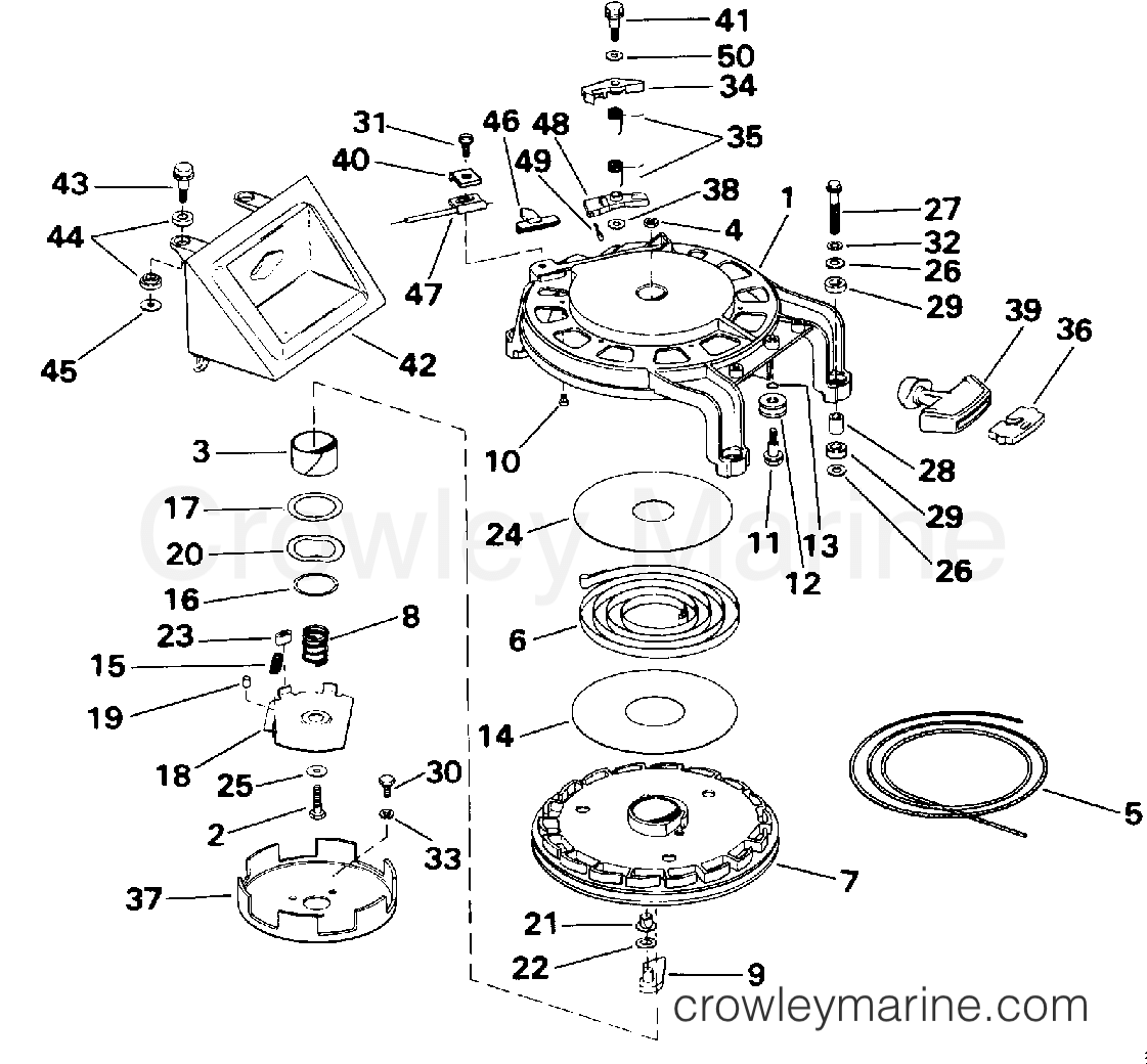 1993 Outboard 50 - E50BEETB - REWIND STARTER