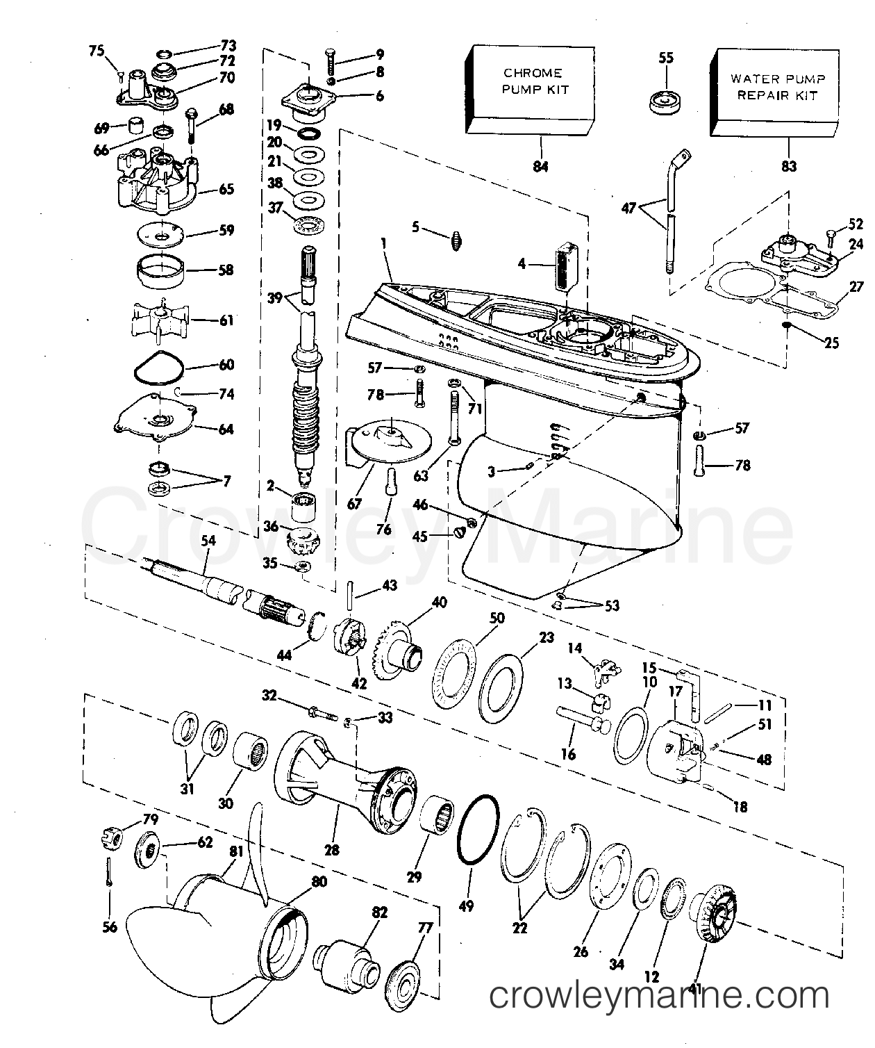 1978 Outboard 85 - 85899C - GEARCASE