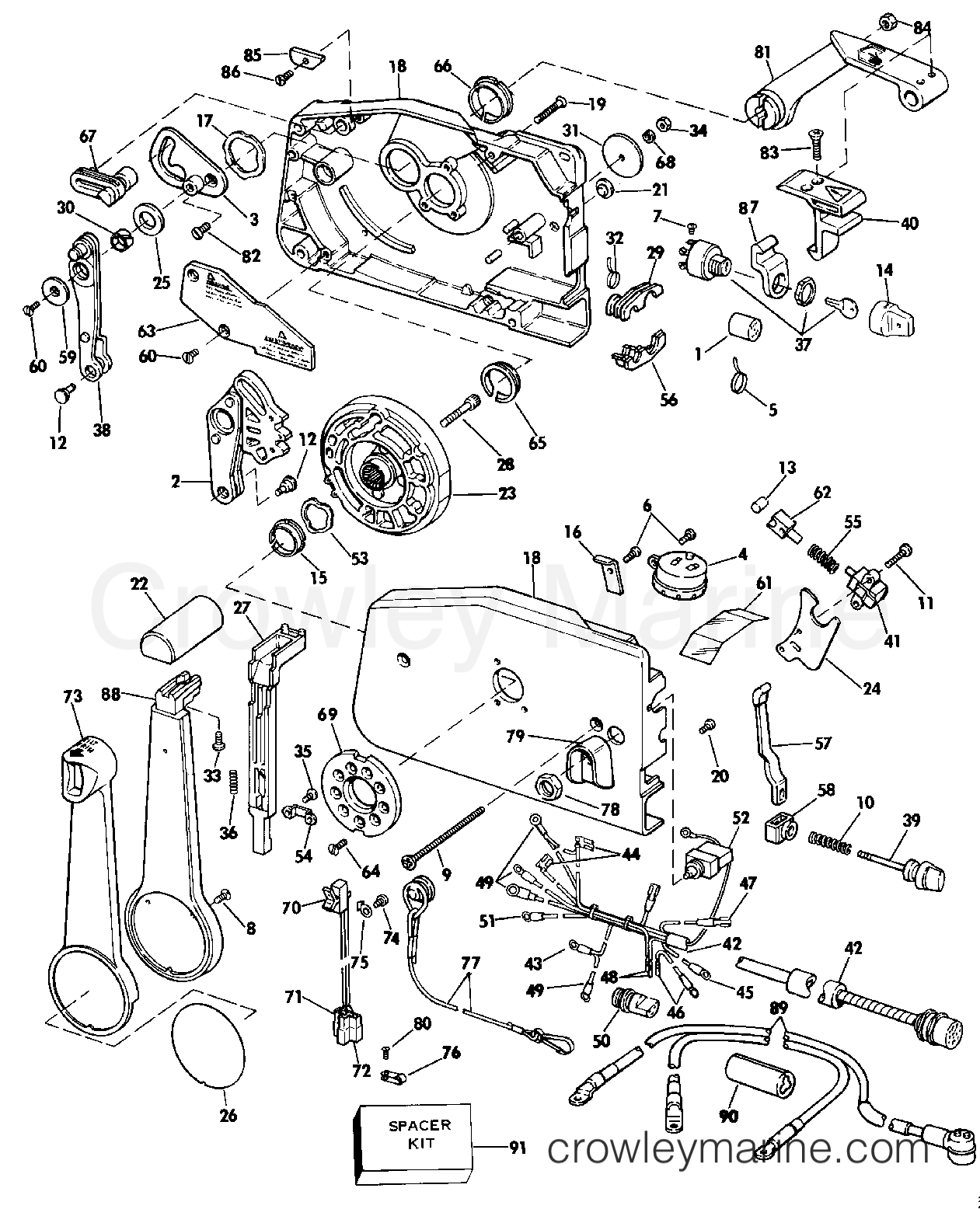 1987 Outboard 75 - J75ECUR - REMOTE CONTROL