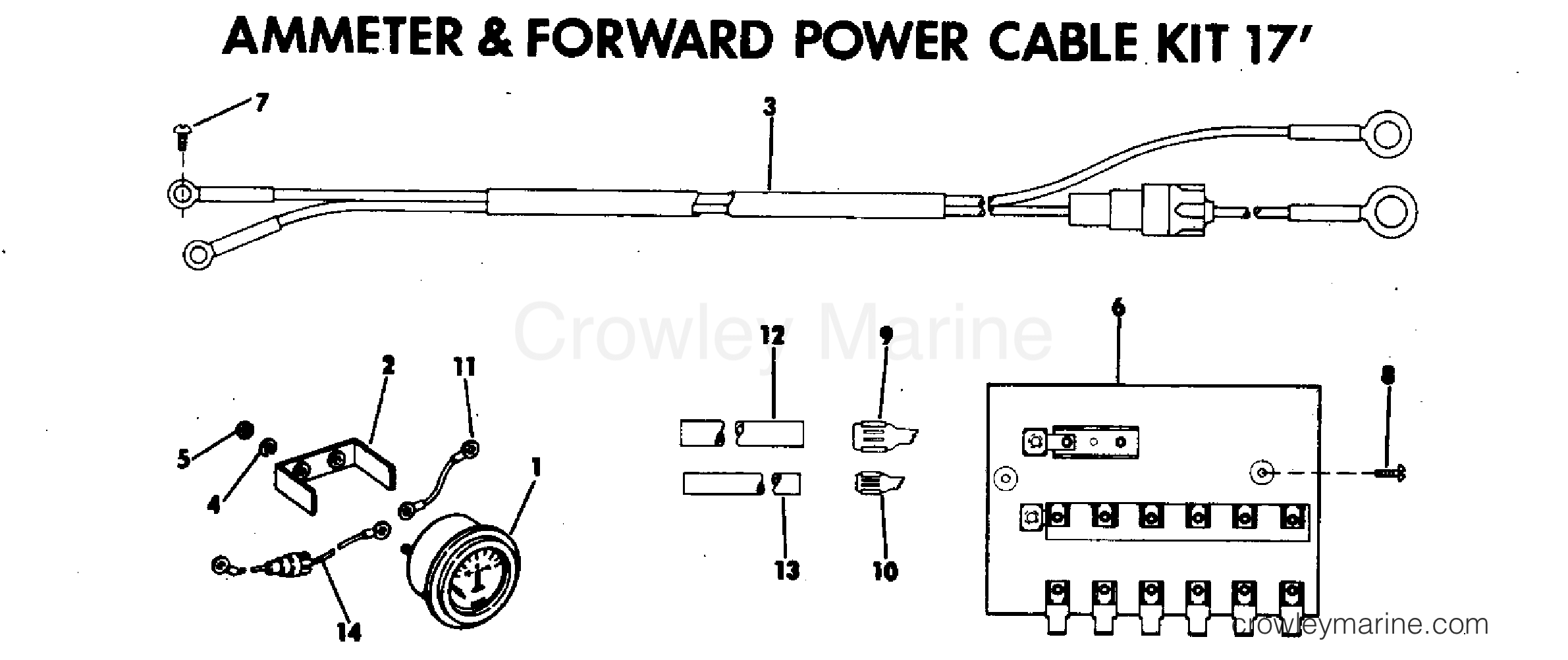1972 Rigging Accessories - Electrical System - AMMETER & FORWARD POWER CABLE KIT 17'