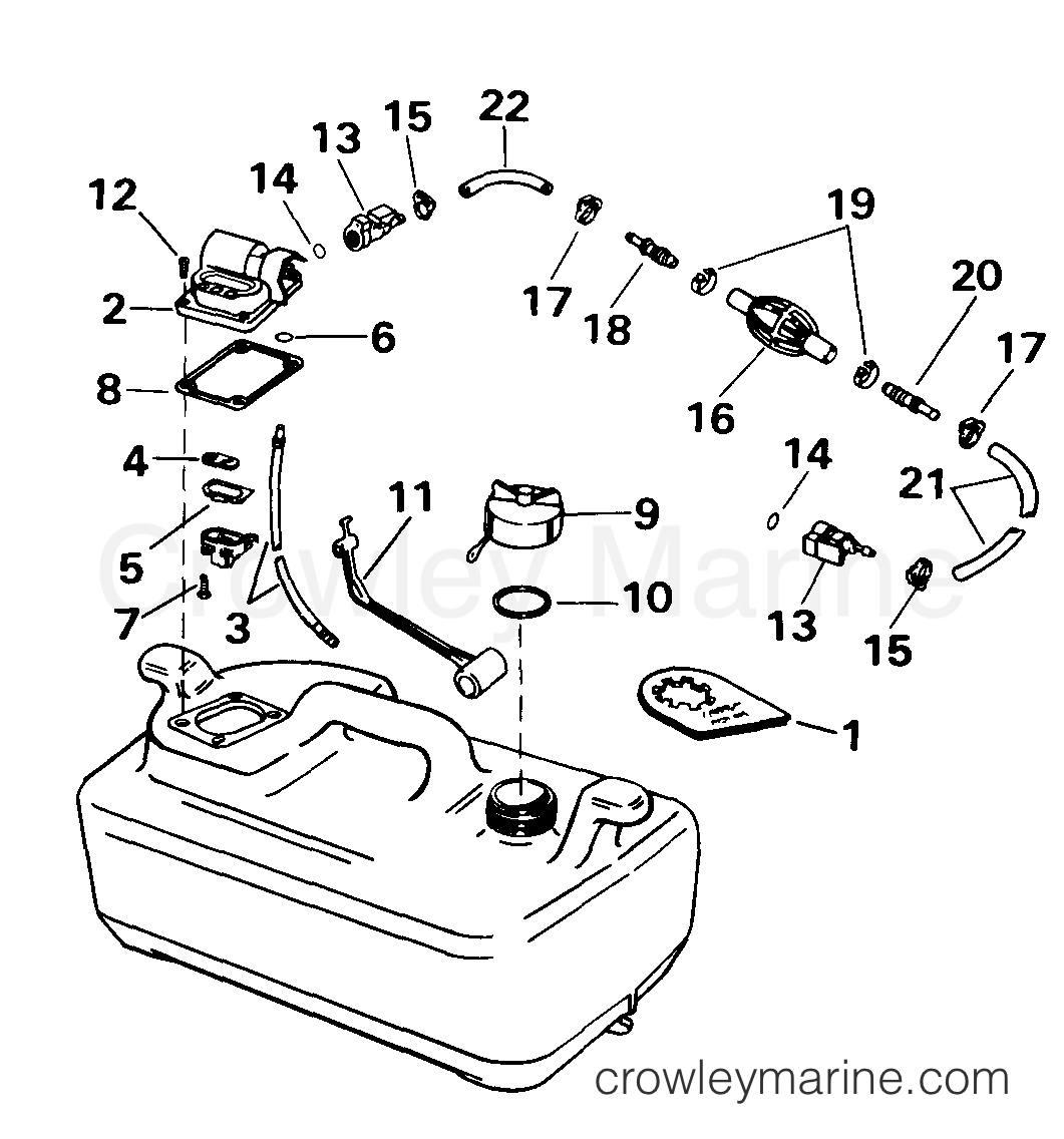FUEL TANK 1999 Evinrude Outboards 9.9 E10TEX4EEB Crowley Marine