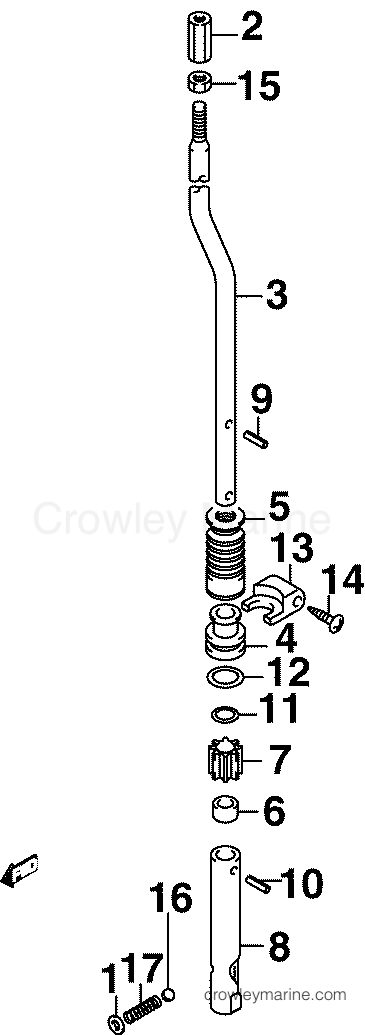 2007 Outboard 30 - J30TEL4SUA - SHIFT ROD