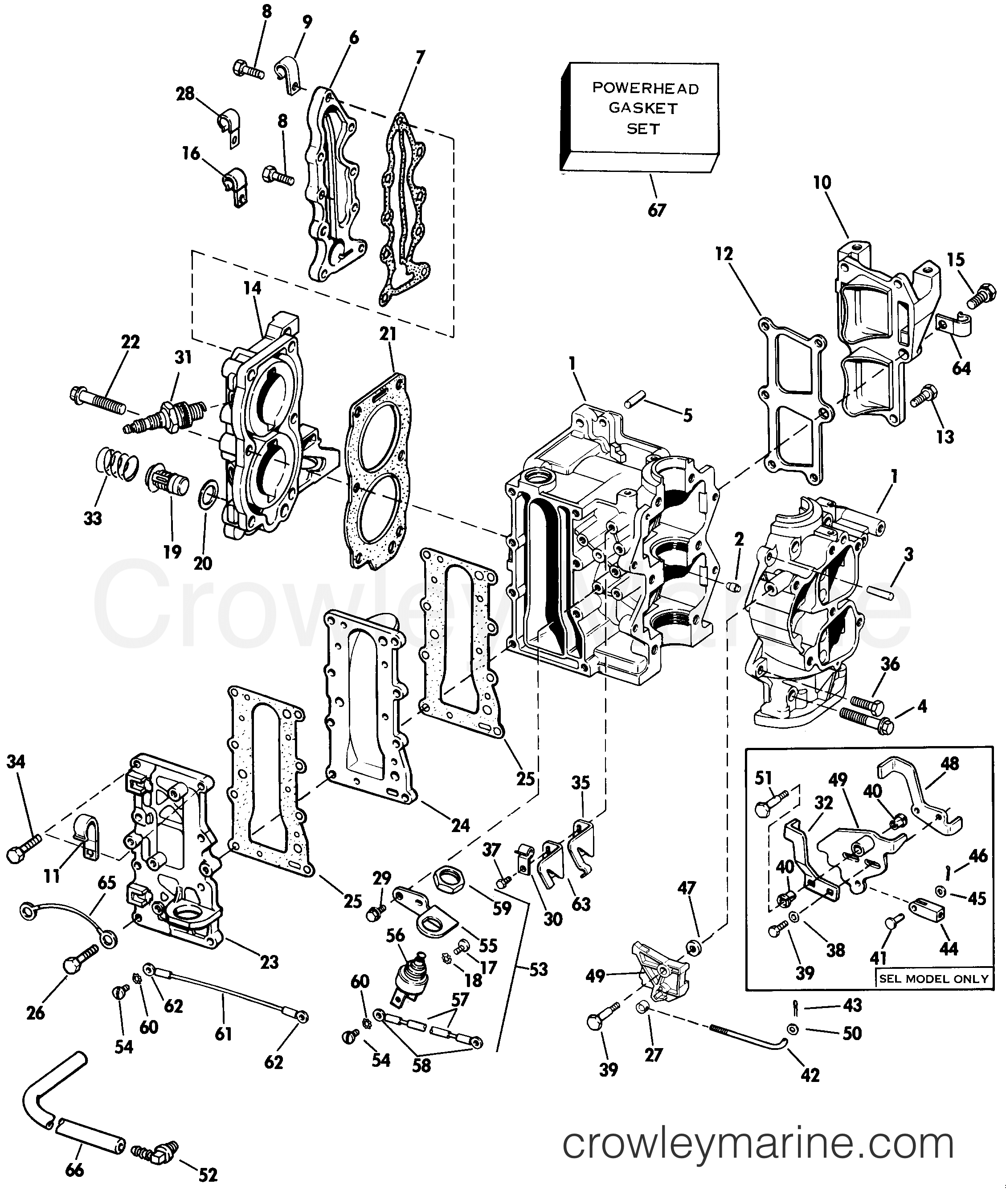 1985 Outboard 9.9 - J10RLCOM - CYLINDER & CRANKCASE