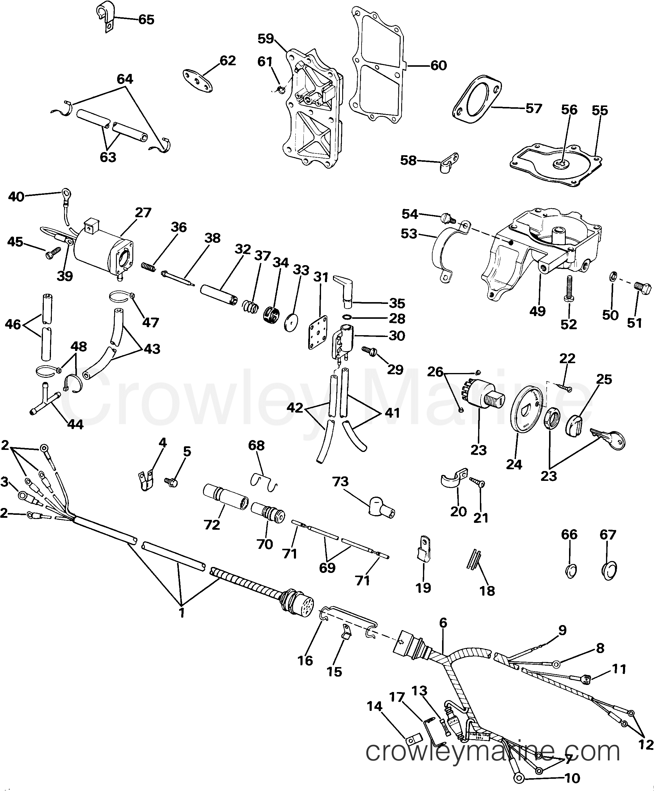 1985 Rigging Accessories - Electrical System - REMOTE ELECTRIC STARTING KIT - 25 & 30TE