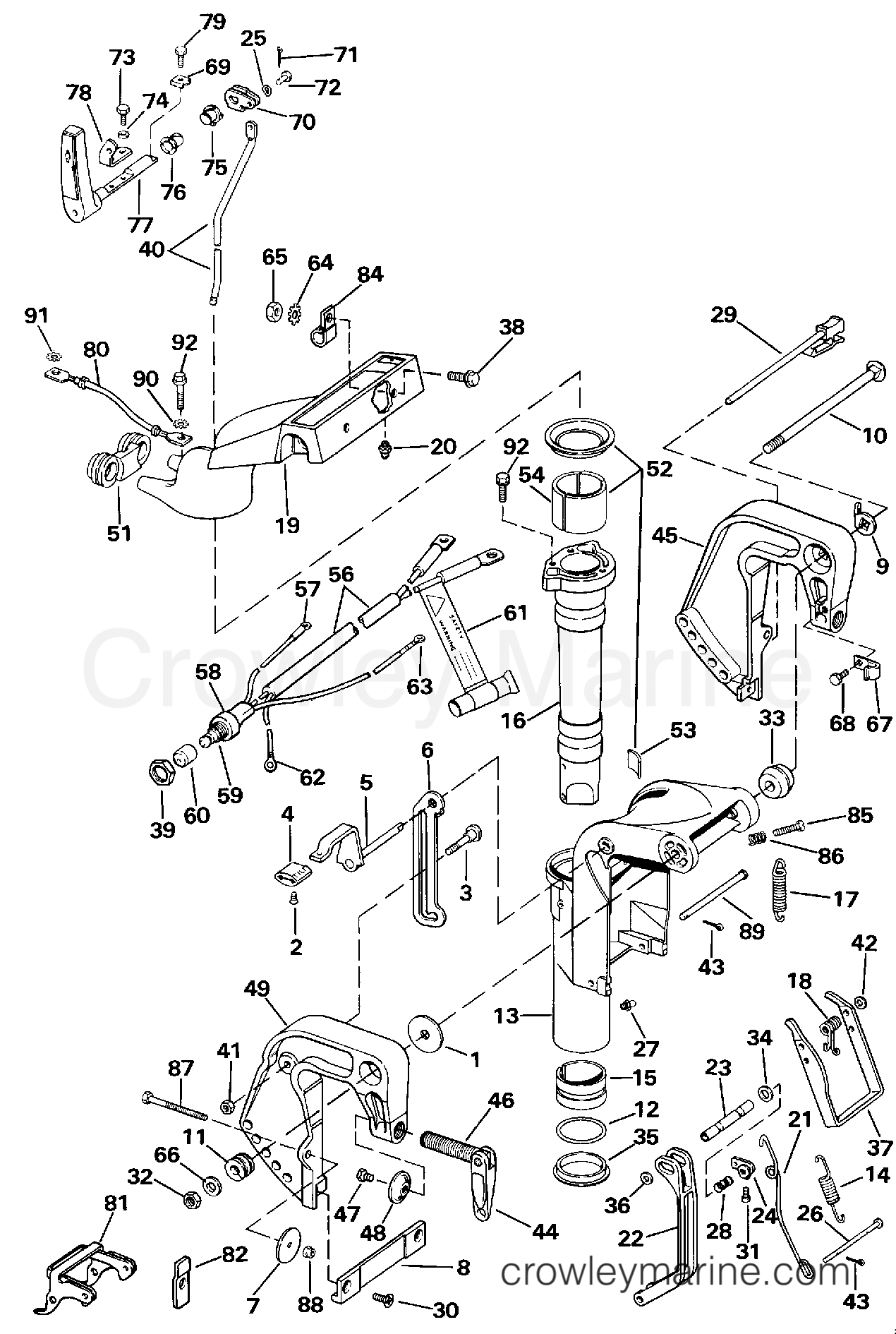 1991 Outboard 9.9 - J10EEIR - MIDSECTION (10SEL ONLY)