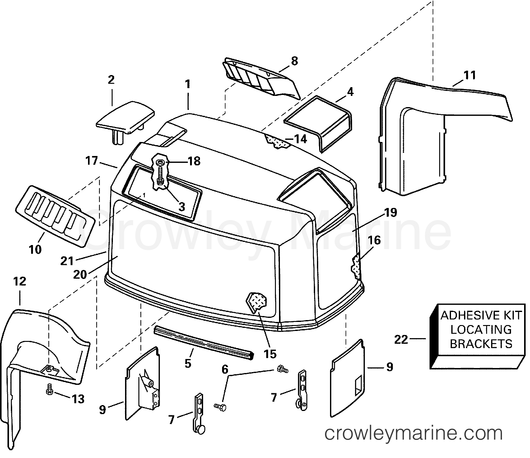 2000 Outboard 105 - J105WRYSSC - ENGINE COVER